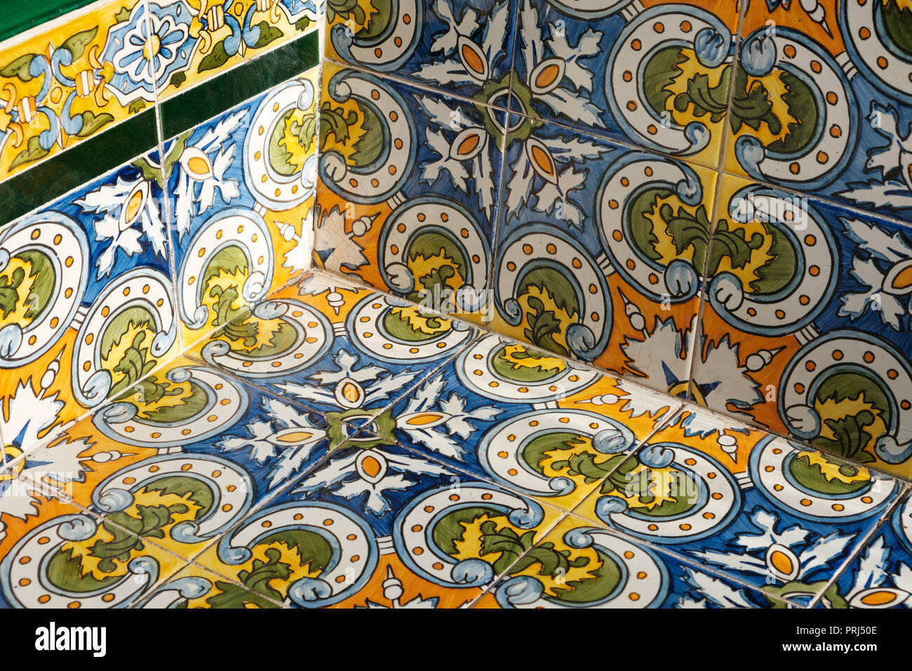 Colorful pattern ceramic tiles , beautiful design detail , Stock Photo