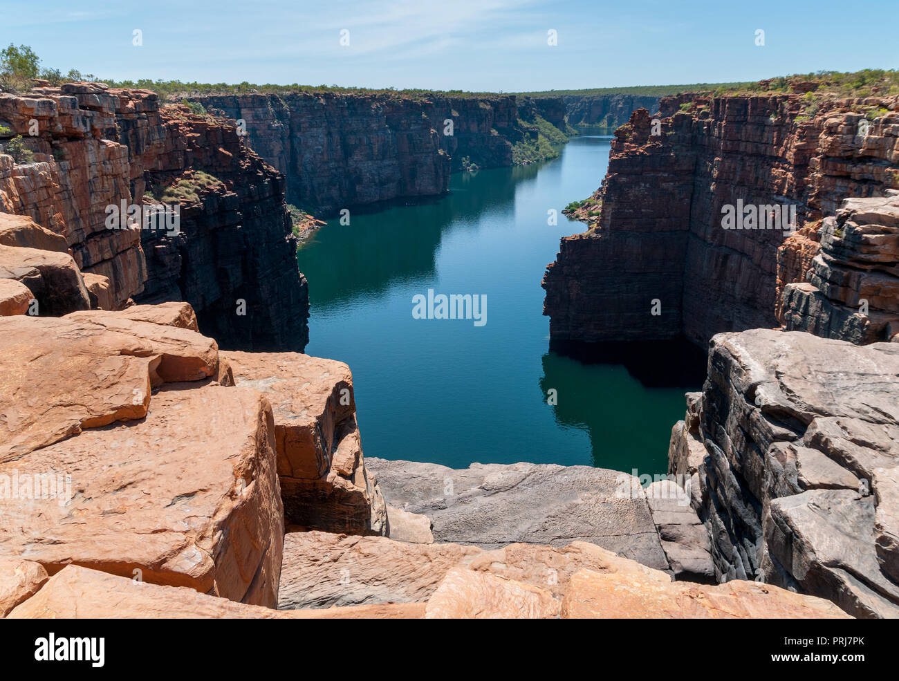 King George River Gorge from top of King George Falls, Kimberley coast, Australia Stock Photo