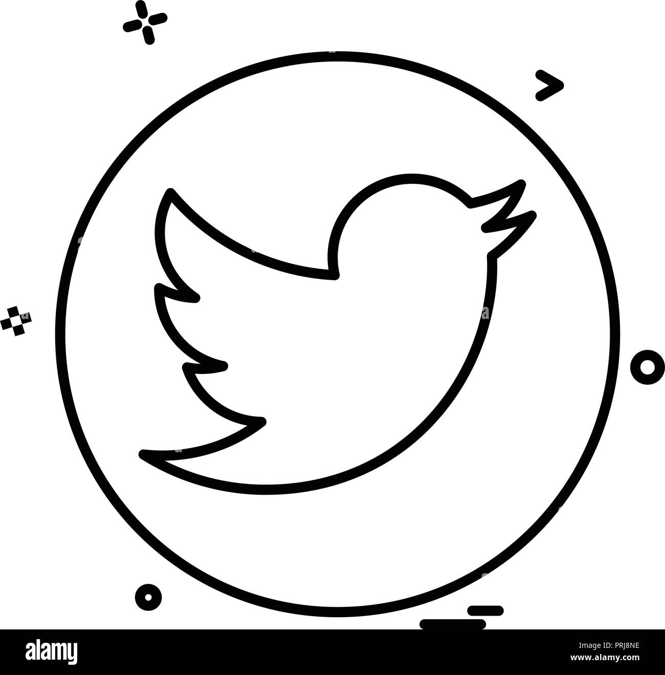 Twitter Social Networking Website Logo Black And White Stock Photos 