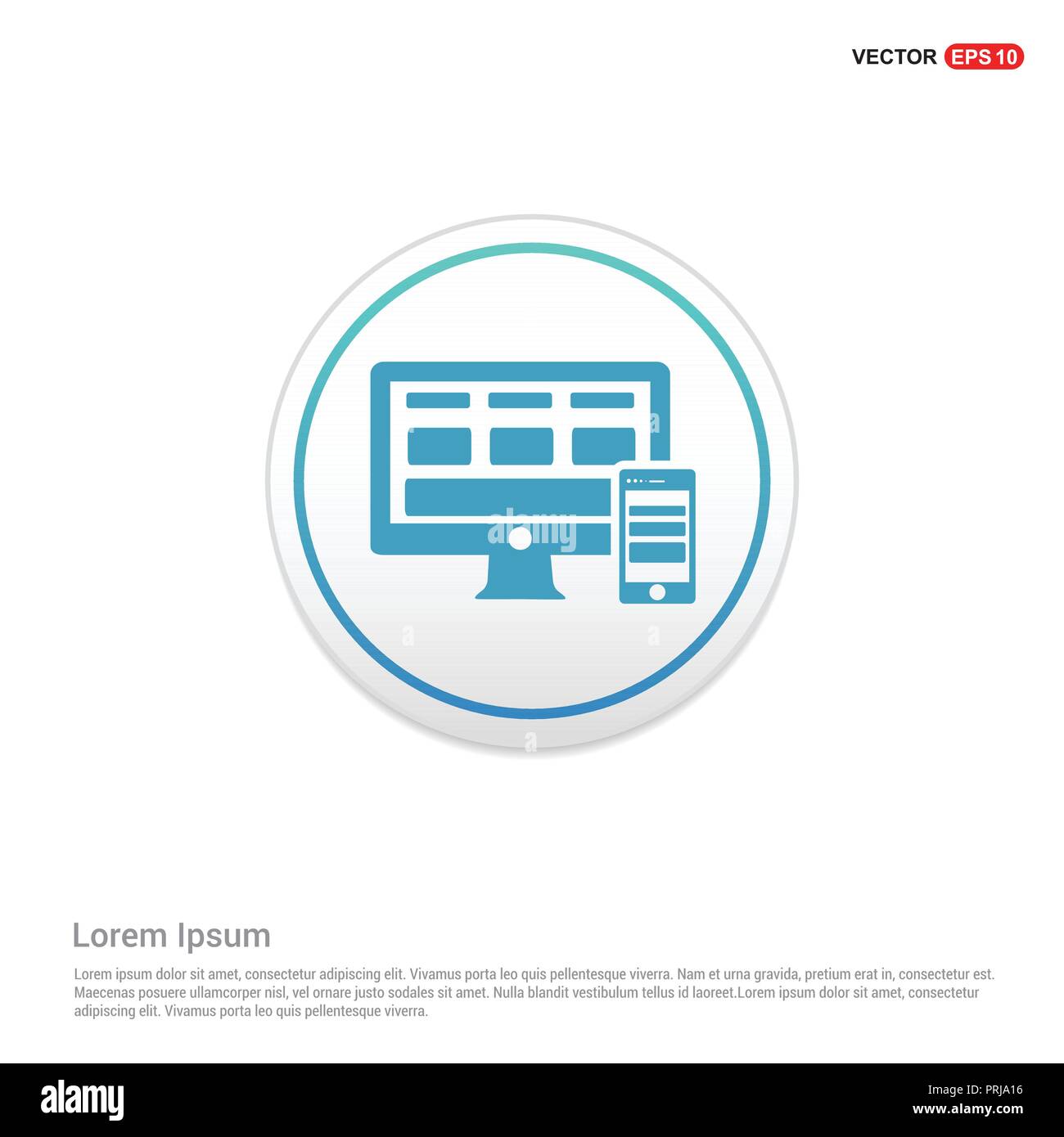 Desktop Computer Icon white circle button Stock Vector Image & Art Alamy