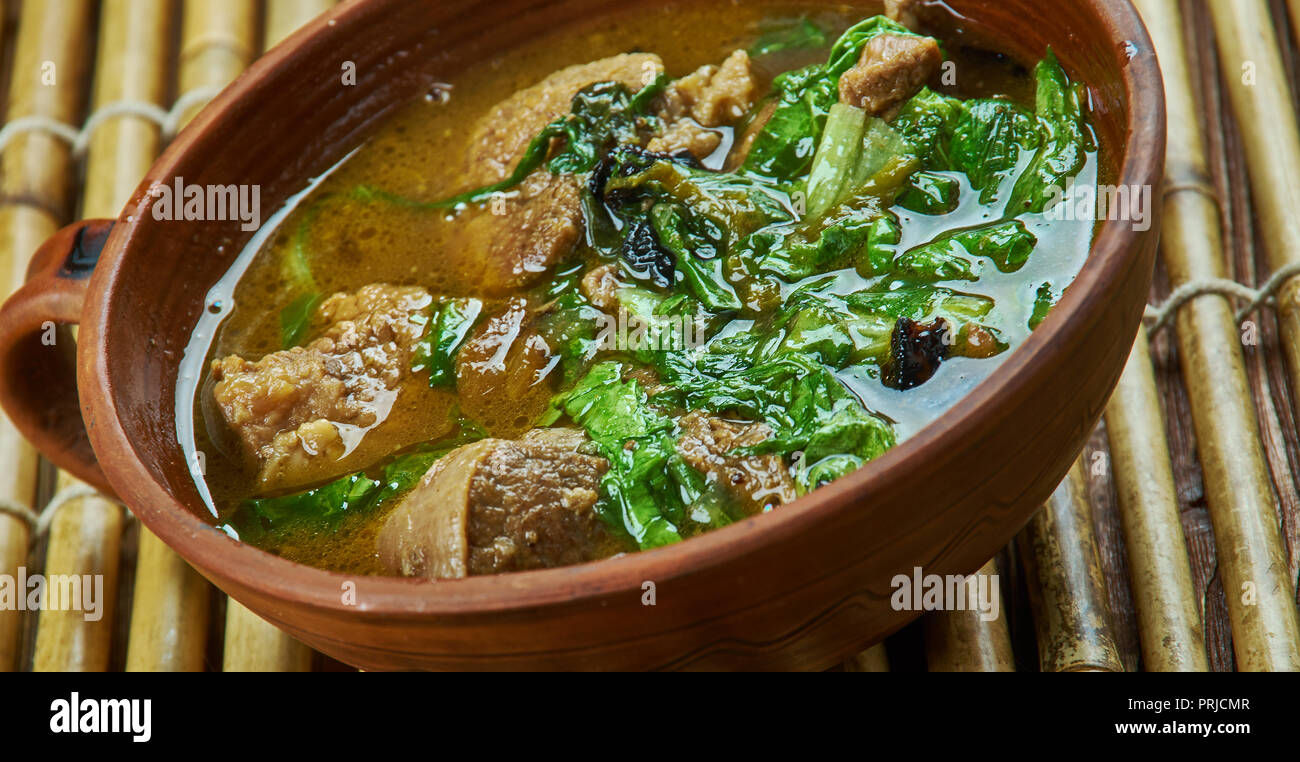 Methi Gosht Hyderabadi, Indian Mutton and Fenugreek curry Stock Photo