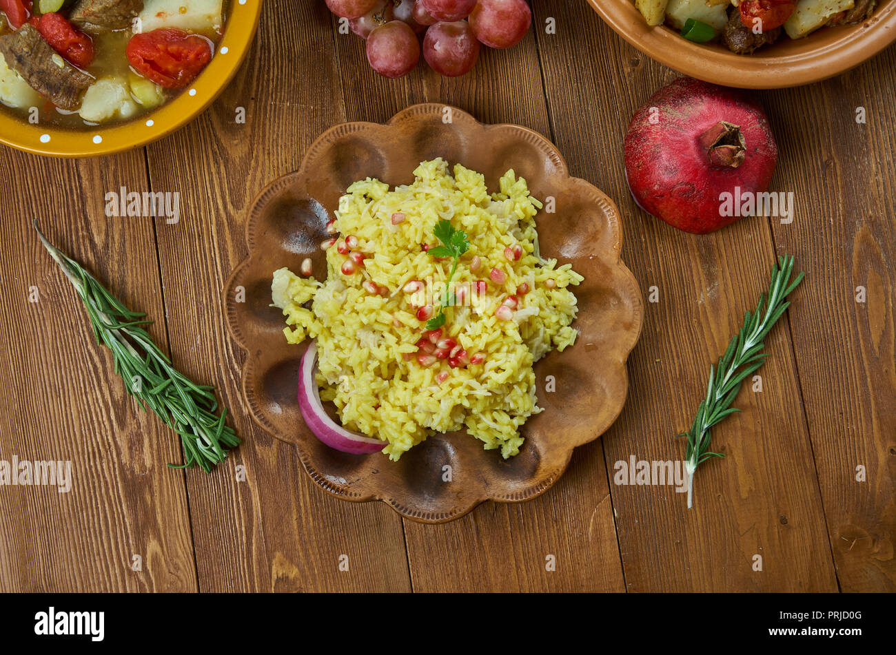 Aunties Armenian Rice Pilaf,prepare rice dish with noodles and chicken broth , Armenian cuisine