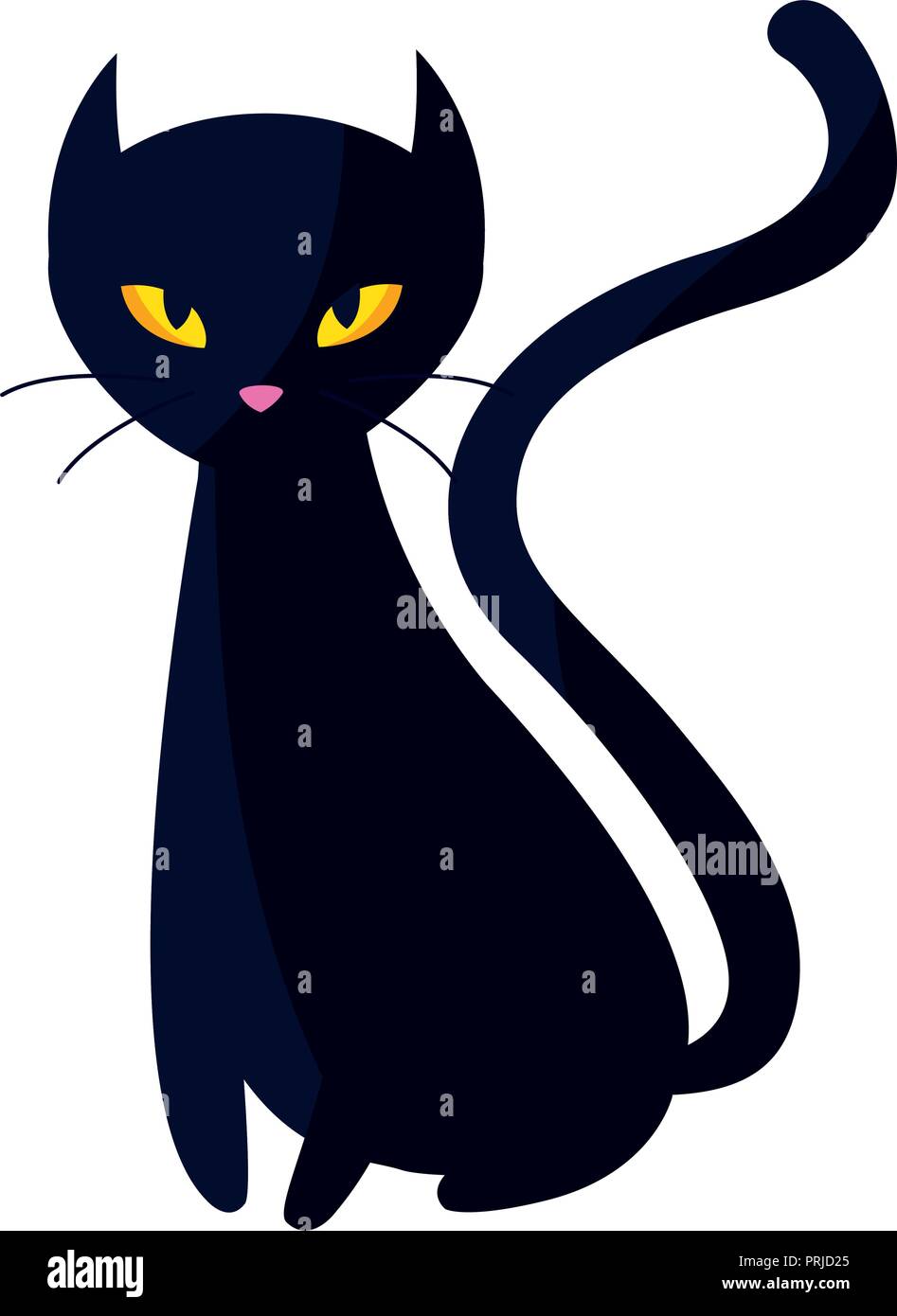 Black cat, halloween icon. Vector illustration, flat design Stock Vector  Image & Art - Alamy