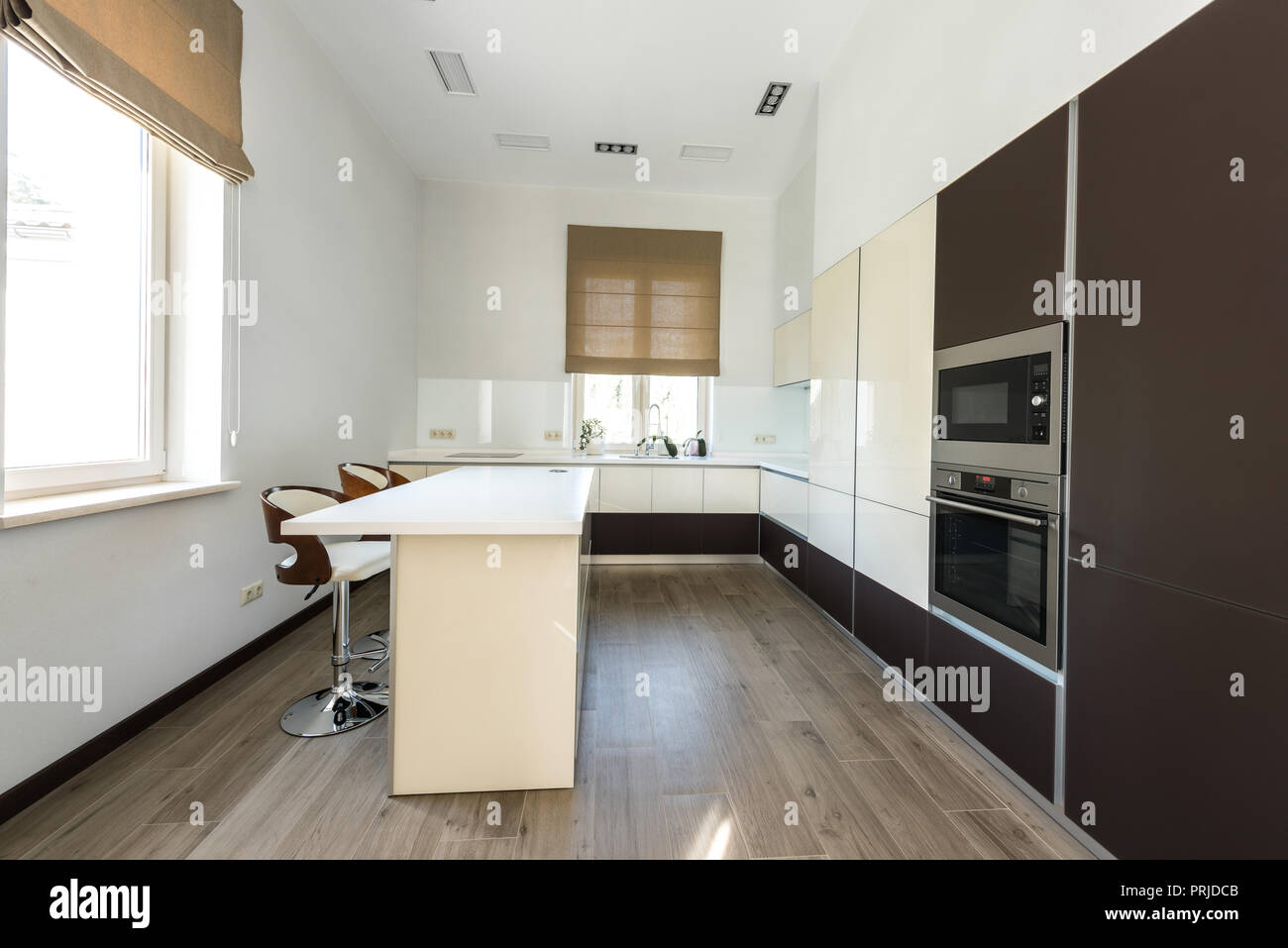 interior view of empty modern kitchen Stock Photo Alamy