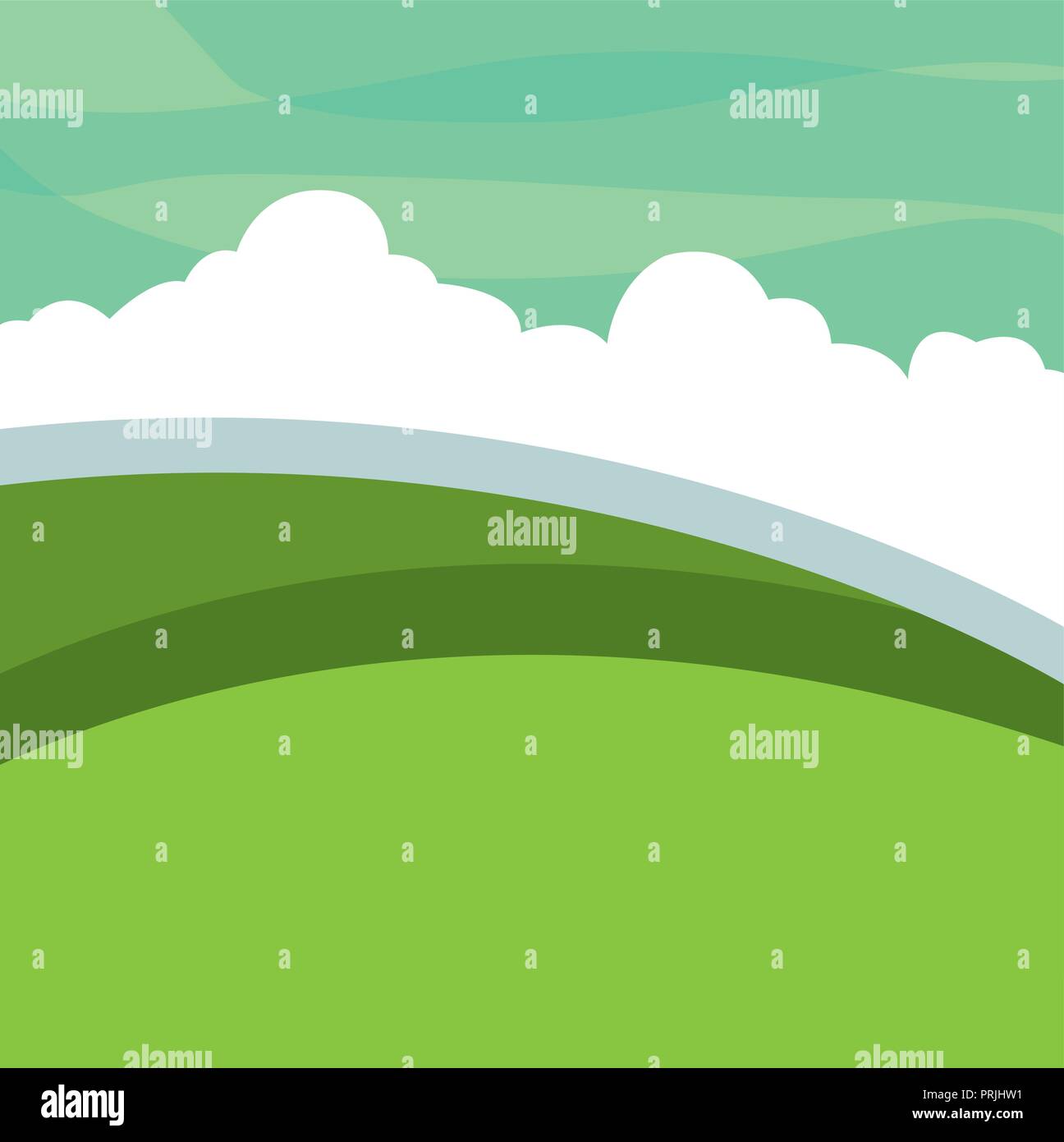 landscape green meadow clouds Stock Vector Image & Art - Alamy