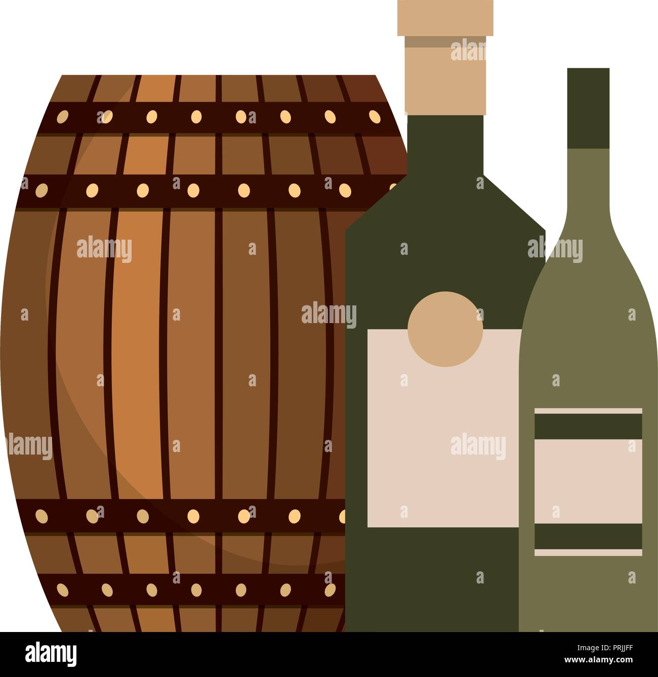 wooden barrel beer and bottles liquor Stock Vector Image & Art Alamy