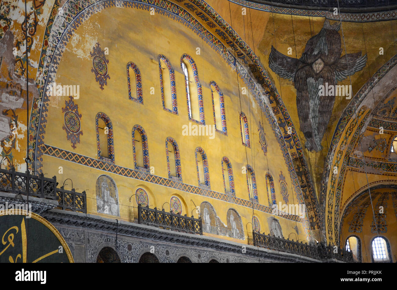 Interior of the Hagia Sophia (Ayasofya). It is the former Greek Orthodox Christian patriarchal cathedral, later an Ottoman imperial mosque Stock Photo