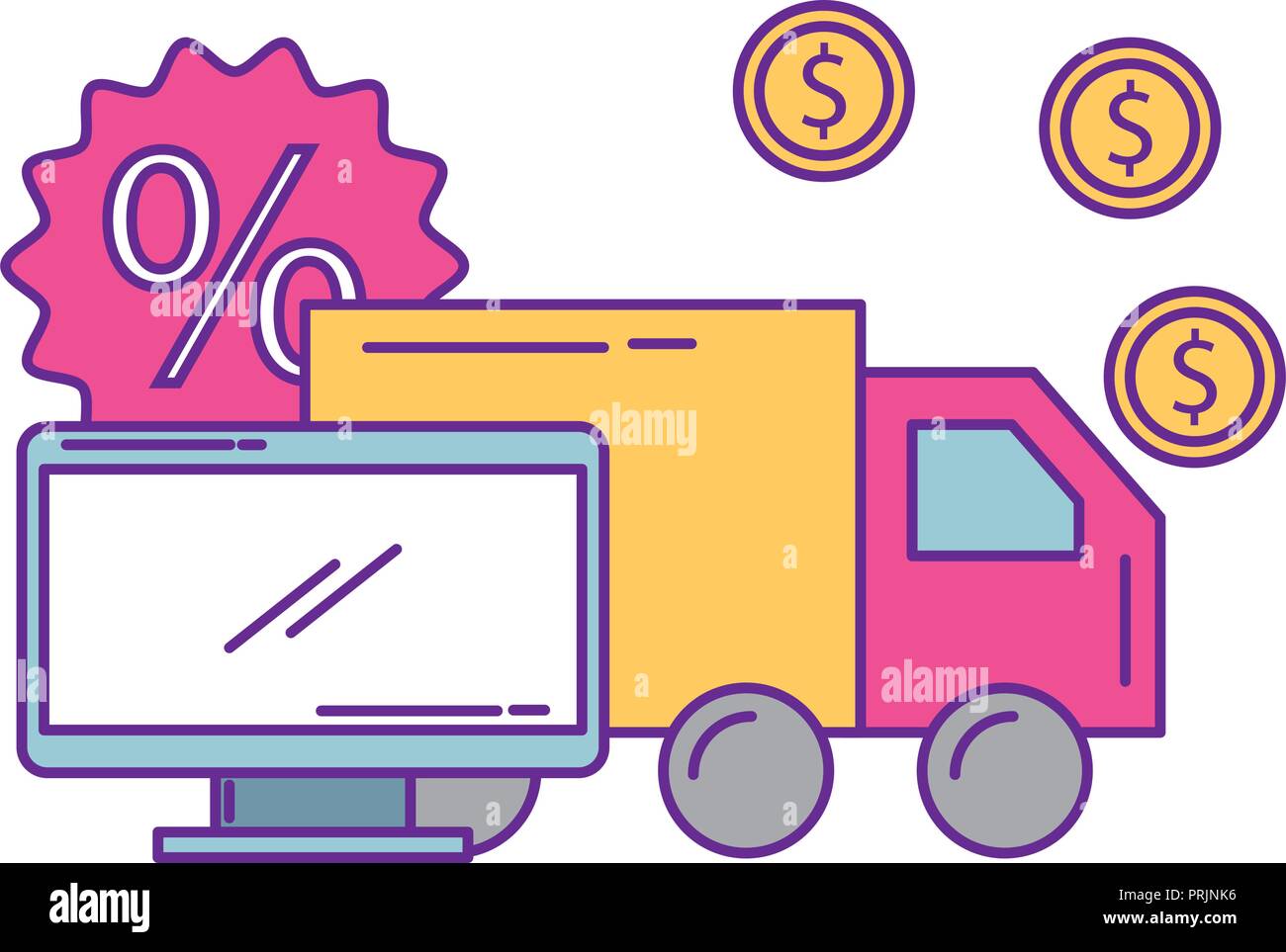 Computer monitor truck icons hi-res stock photography and images - Alamy