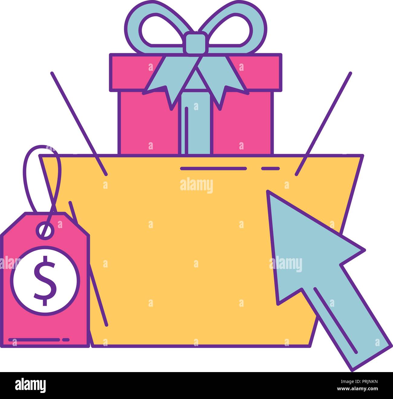 shopping basket with commercial icons Stock Vector Image & Art - Alamy