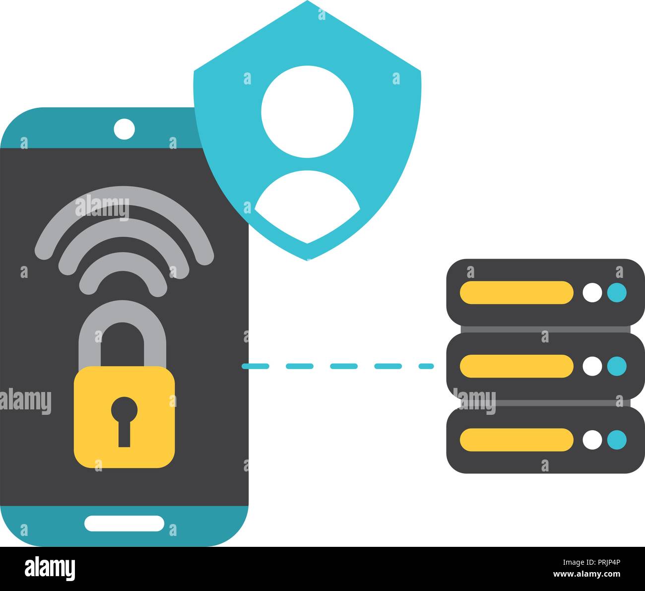 smartphone database transfer big data security Stock Vector Image & Art ...