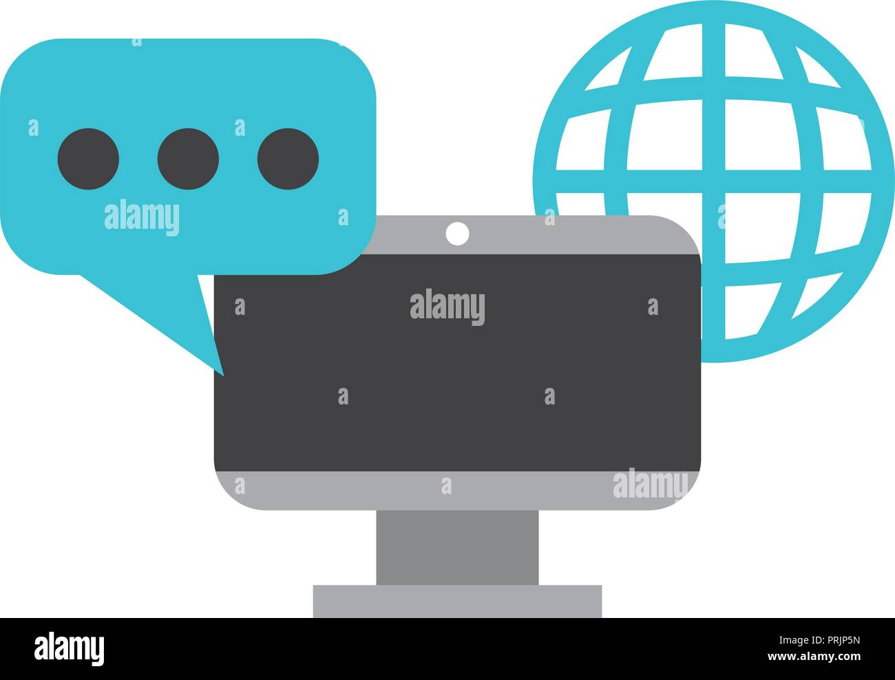 computer speech bubble world connection big data security Stock Vector ...