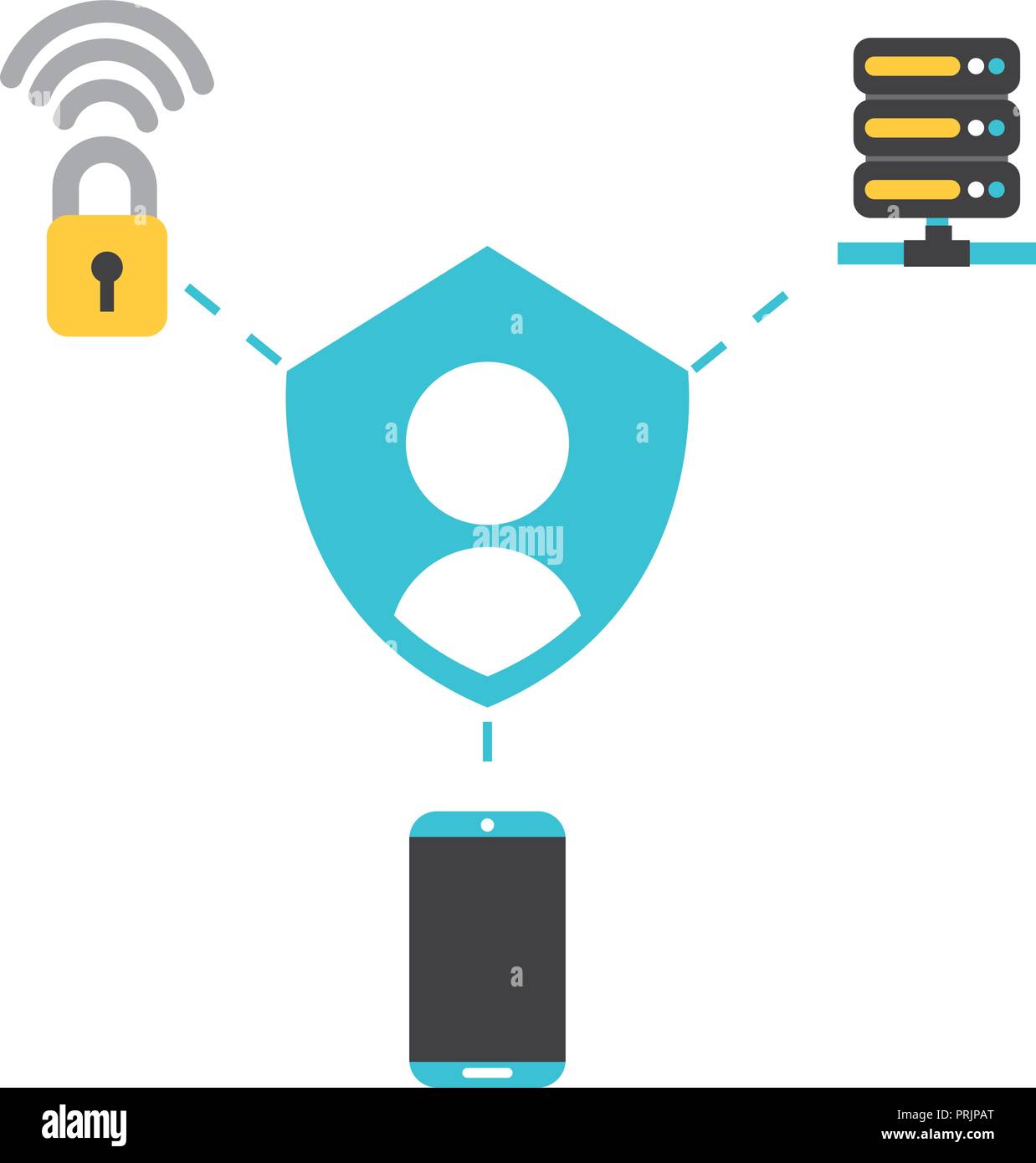 avatar smartphone database security connection Stock Vector Image & Art ...