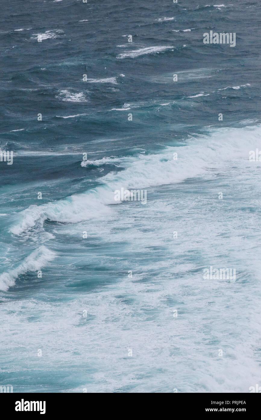 aerial view of ocean with foamy waves for background Stock Photo - Alamy