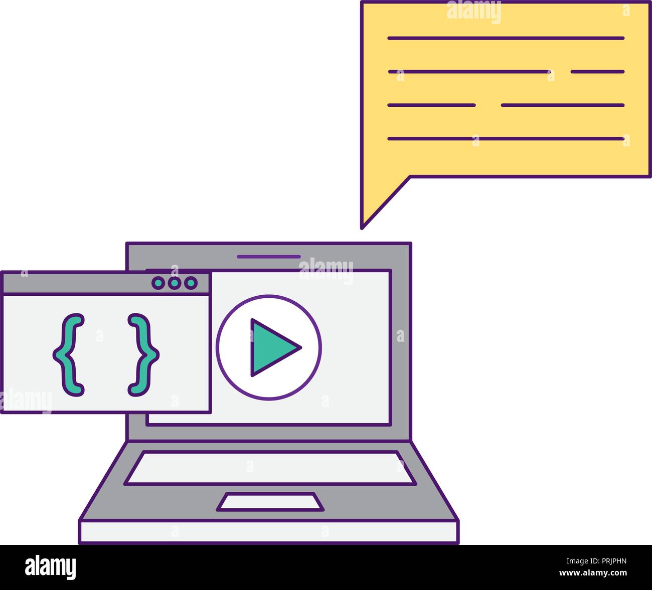 laptop computer coding development program Stock Vector Image & Art - Alamy