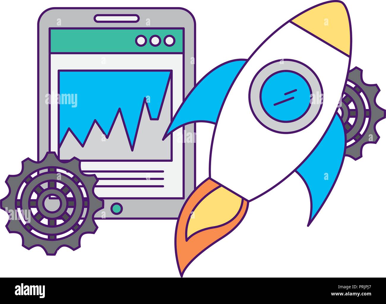 smartphone business rocket launch diagram Stock Vector Image & Art - Alamy