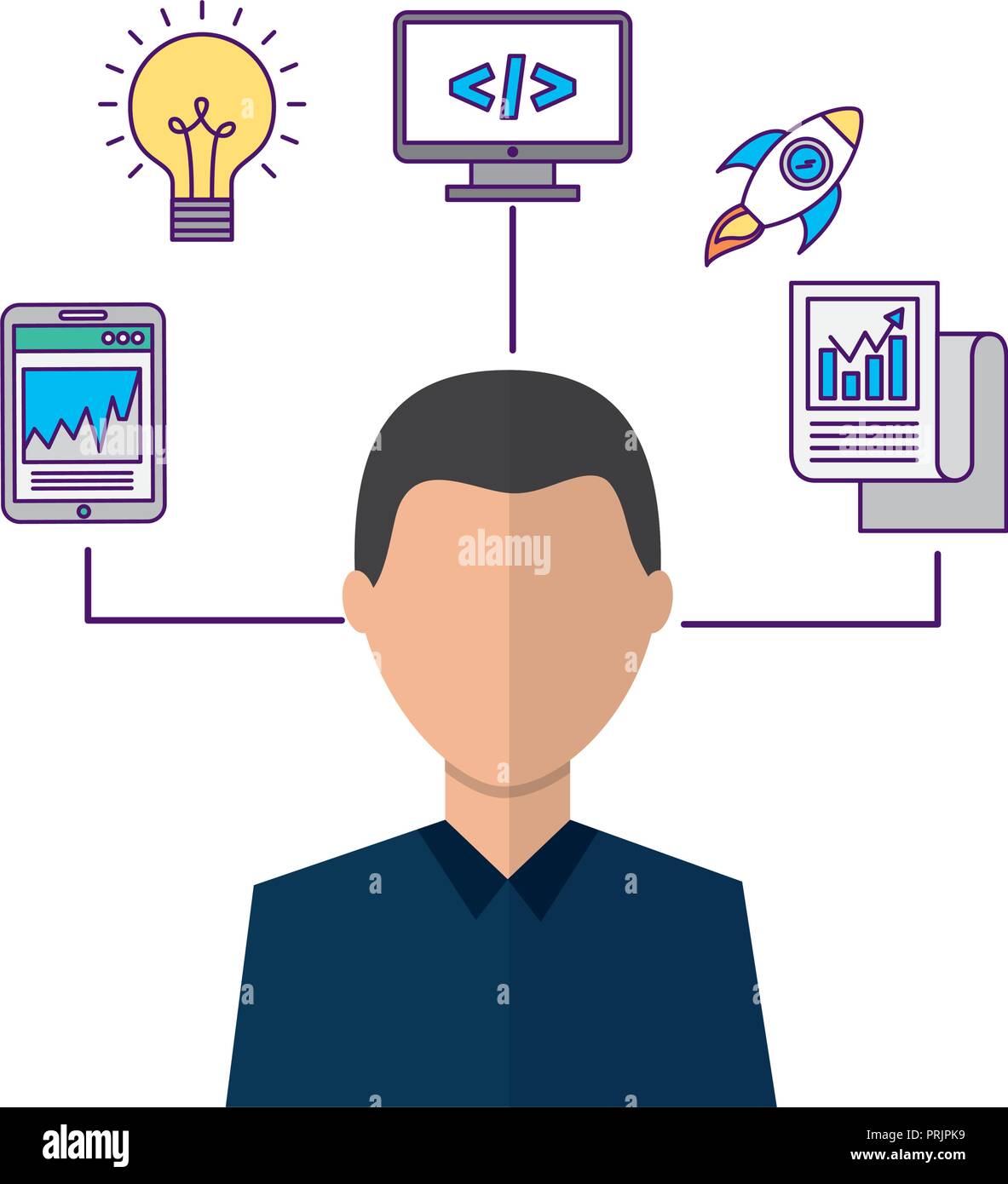 portrait of man coding programmer Stock Vector Image & Art - Alamy