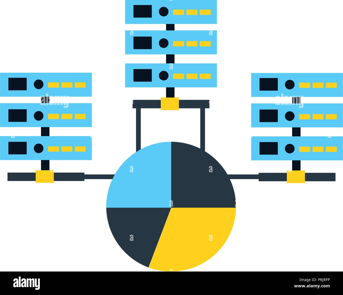 database server center connection pie chart report Stock Vector Image ...