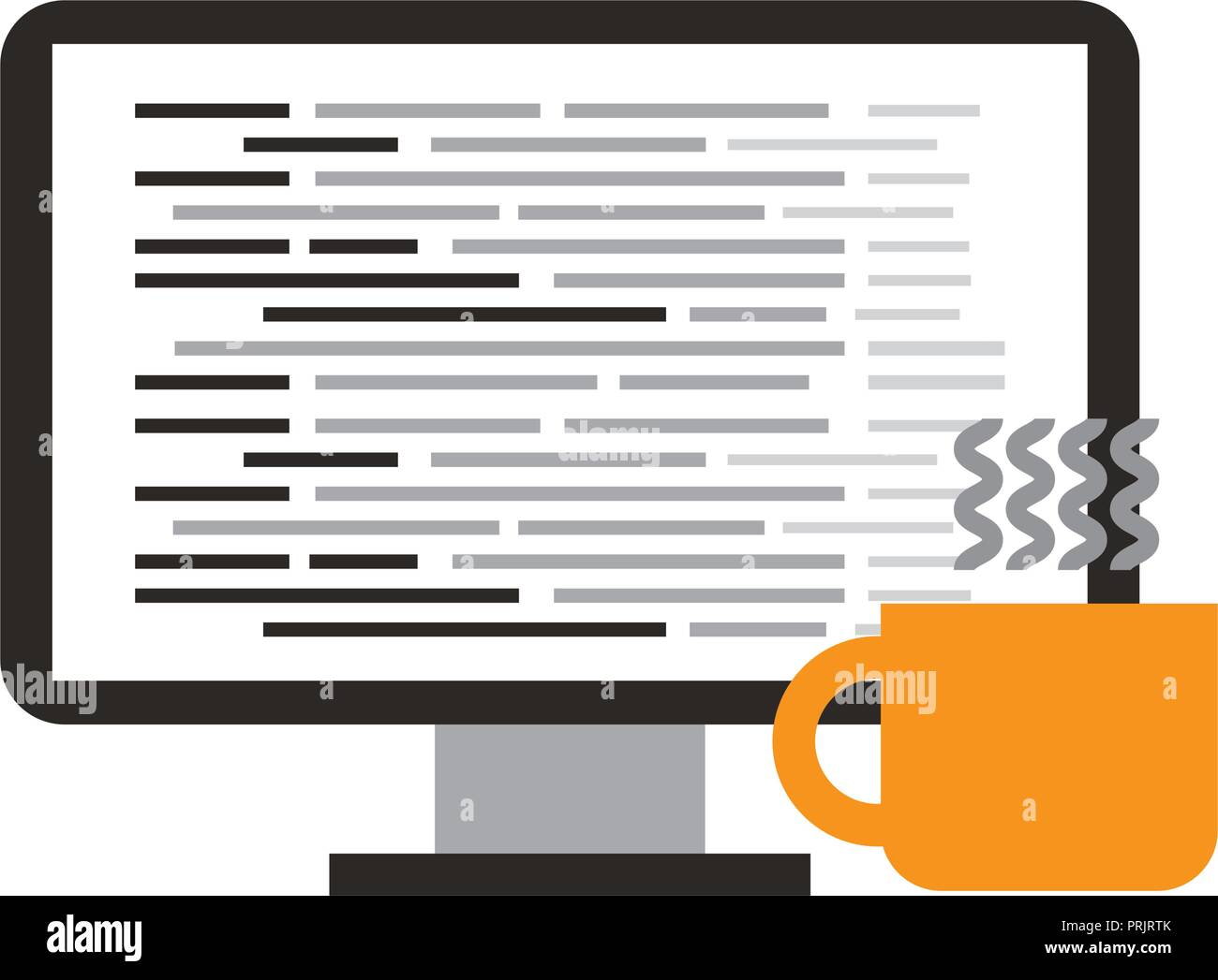 computer software coffee cup coding web development Stock Vector Image ...
