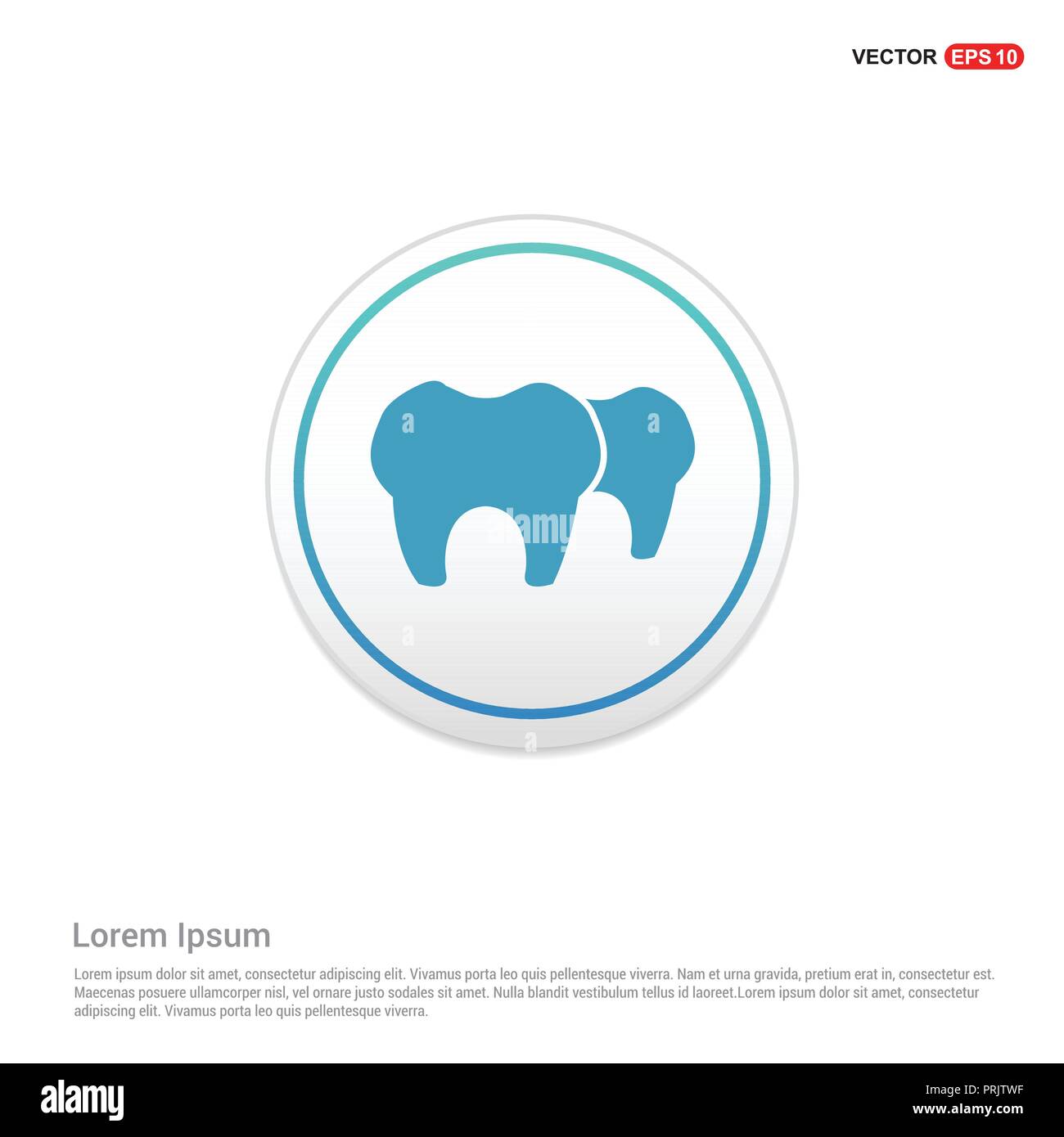 Vector Tooth Icon - white circle button Stock Vector Image & Art - Alamy