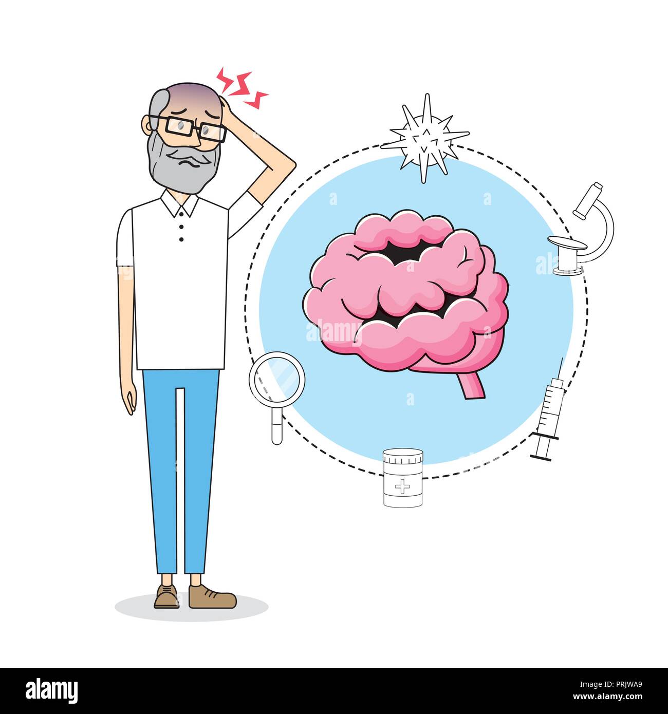old man eith headache illness treatment Stock Vector Image & Art - Alamy