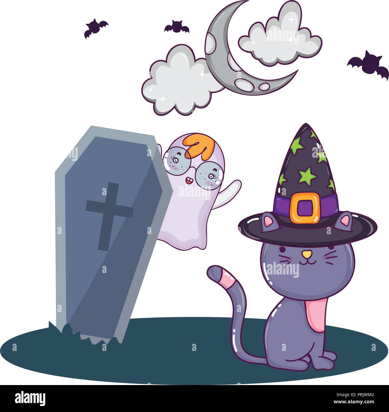 Halloween cute cartoons Stock Vector Image & Art - Alamy