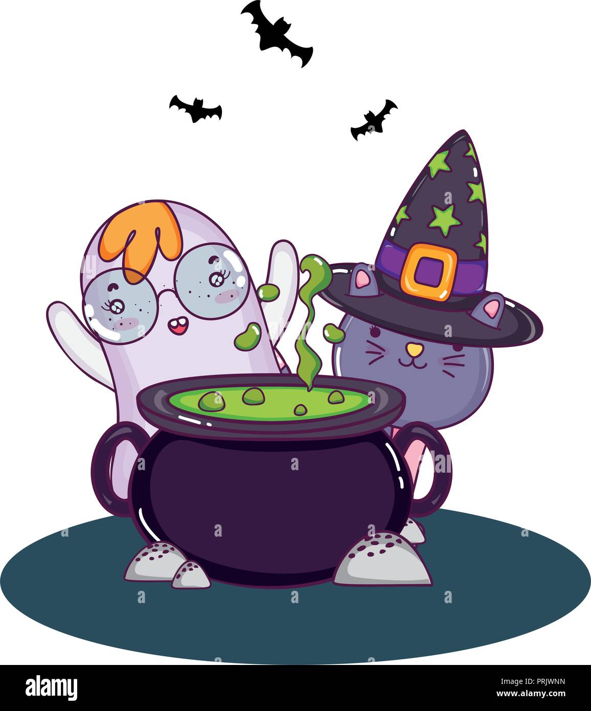 Halloween cute cartoons Stock Vector Image & Art - Alamy