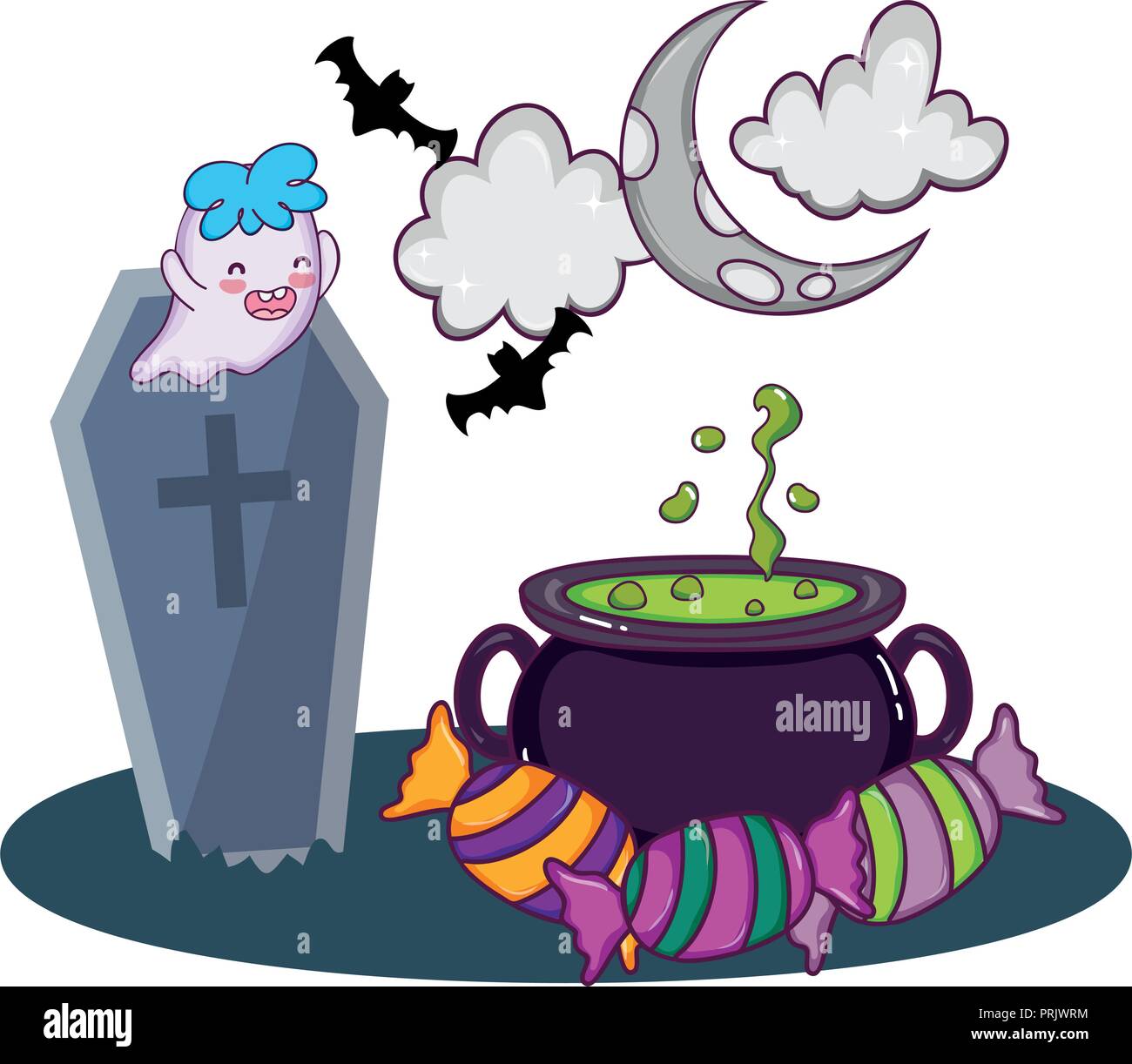 Halloween cute cartoons Stock Vector Image & Art - Alamy