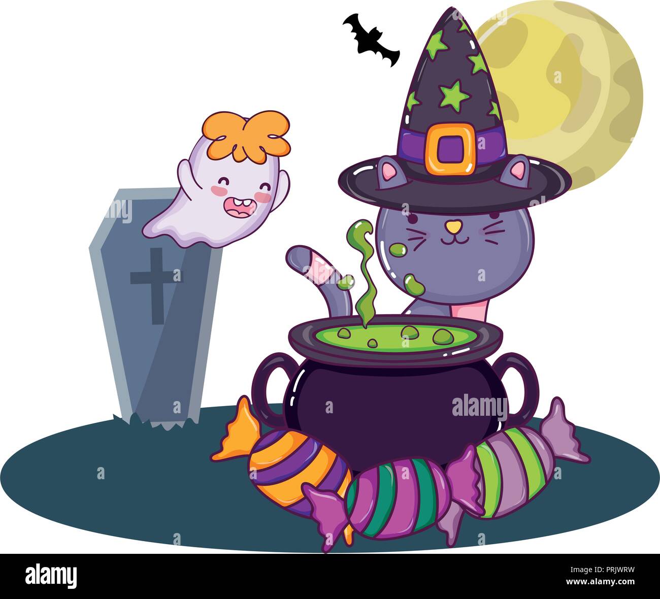 Halloween cute cartoons Stock Vector Image & Art - Alamy