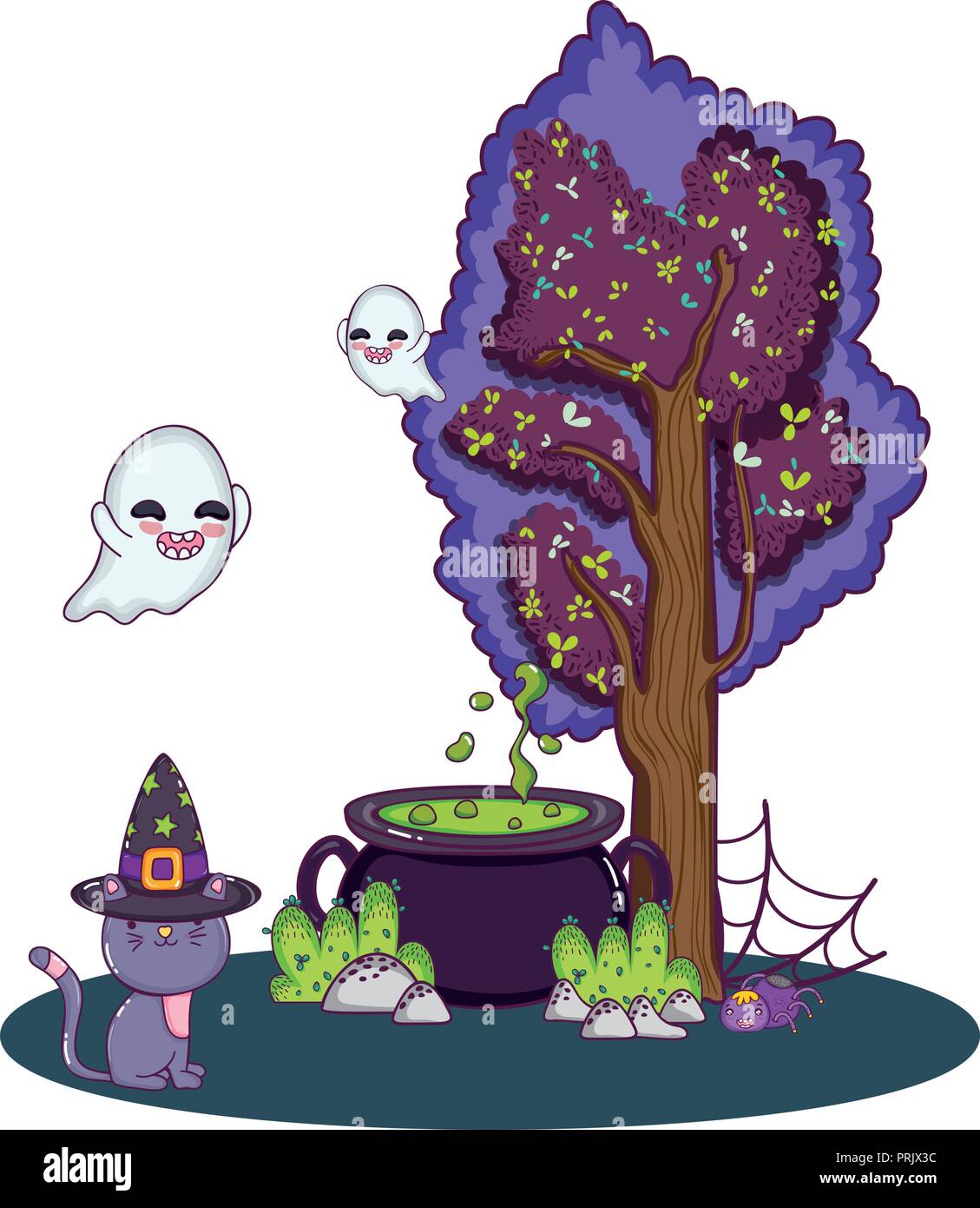 Halloween cute cartoons Stock Vector Image & Art - Alamy