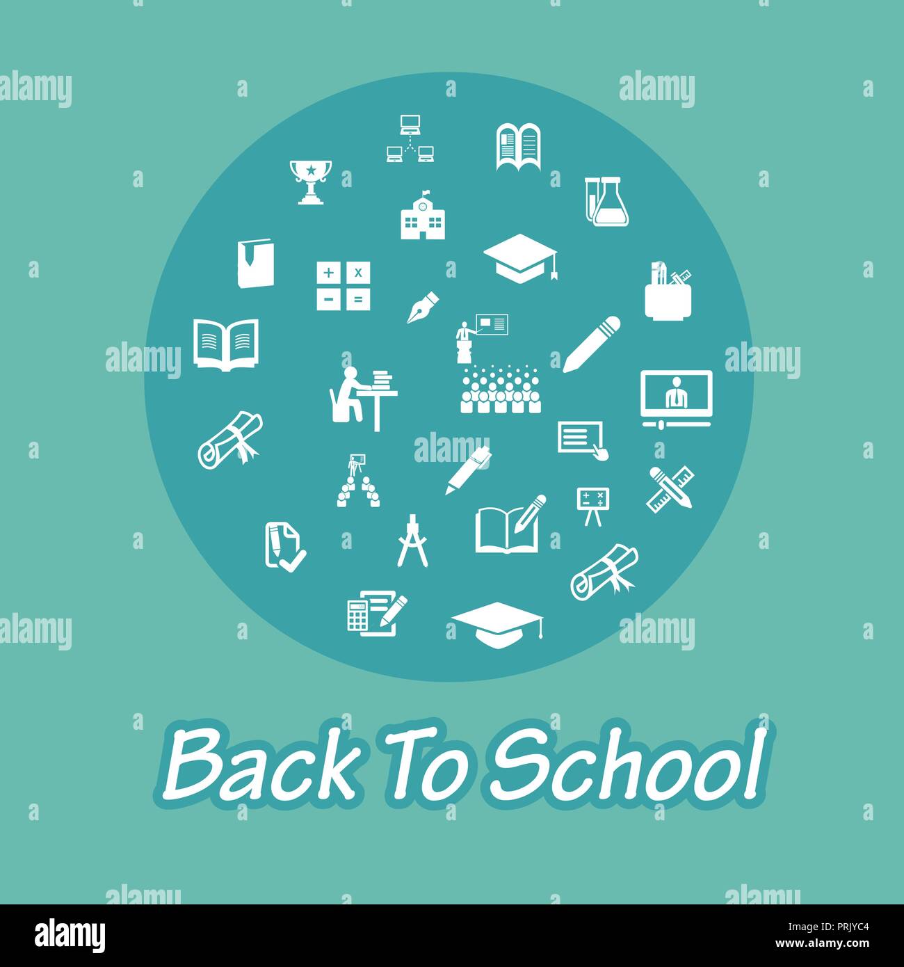 Back to school typographic design with stylish background vector Stock ...