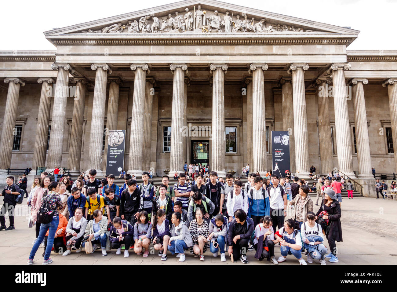 London England,UK,United Kingdom Great Britain,Bloomsbury,The British Museum,human culture history,exterior,courtyard,facade,front entrance,ionic colu Stock Photo