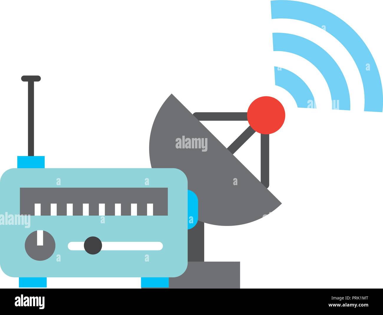 radio satellite signal broadcast breaking news Stock Vector