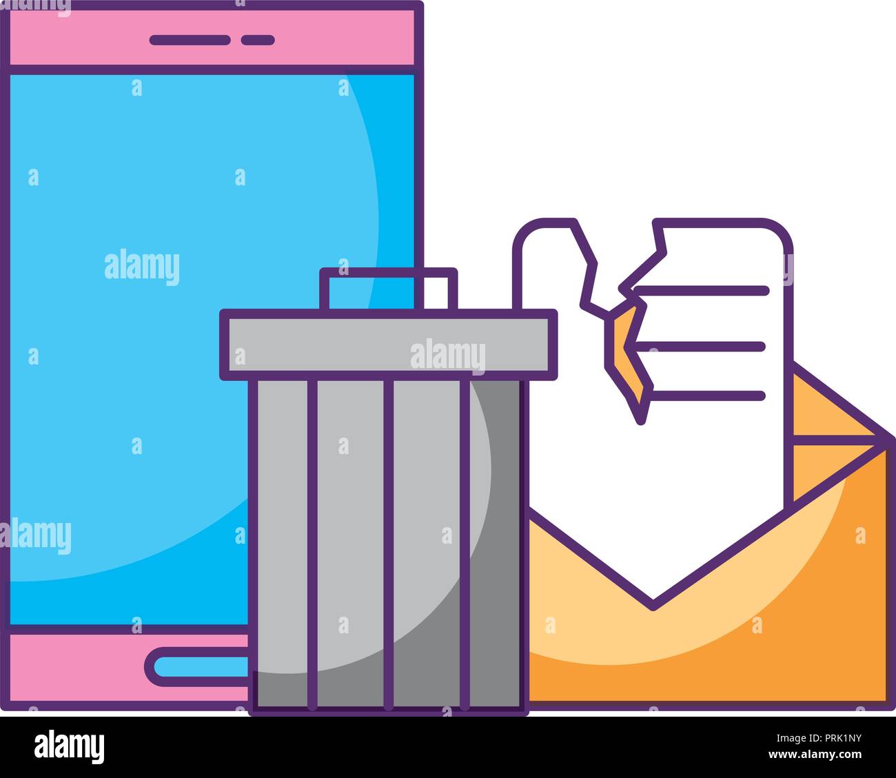smartphone trash can broken email data Stock Vector Image & Art Alamy