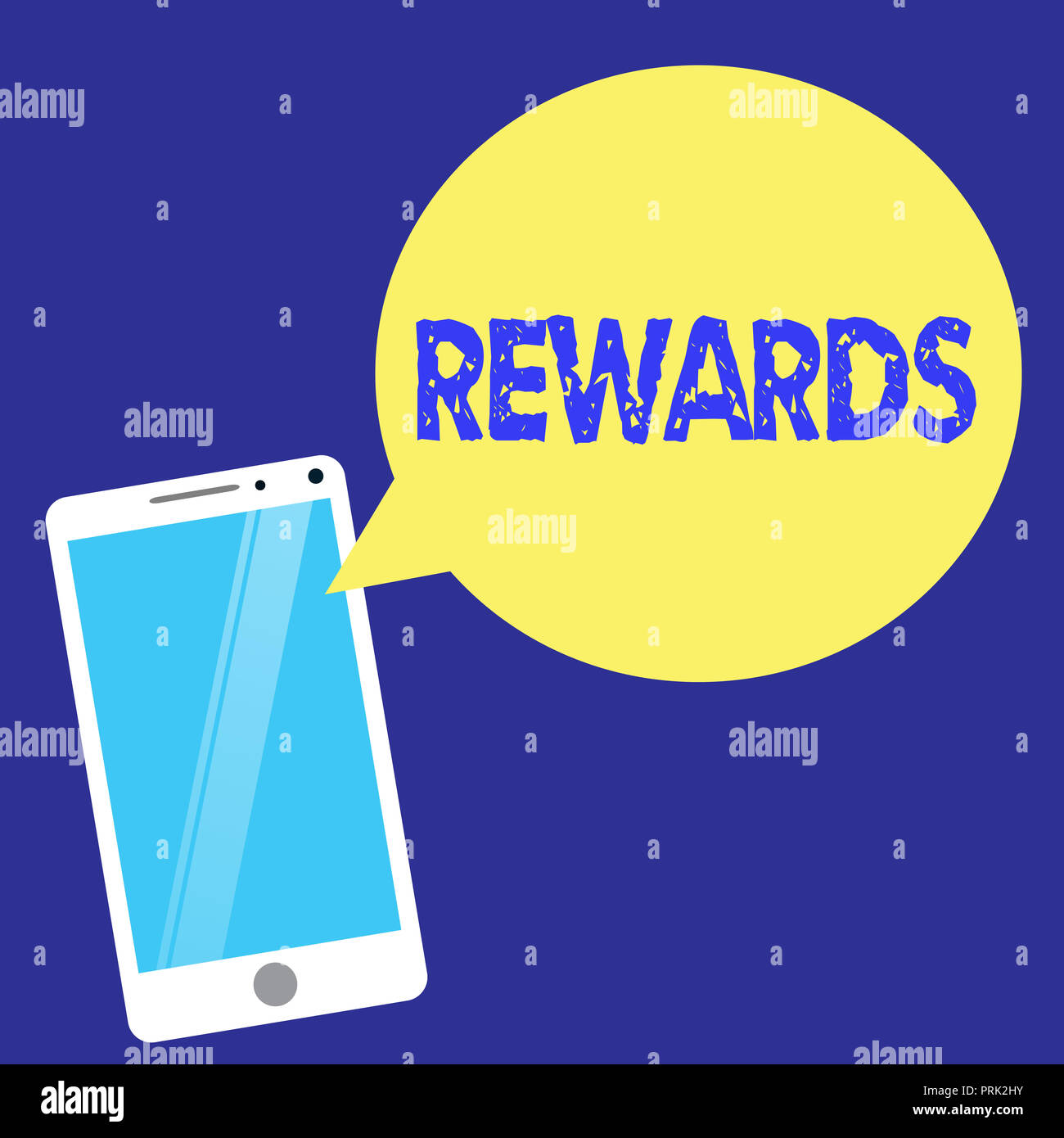 Text sign showing Rewards. Conceptual photo Given in recognition of ...