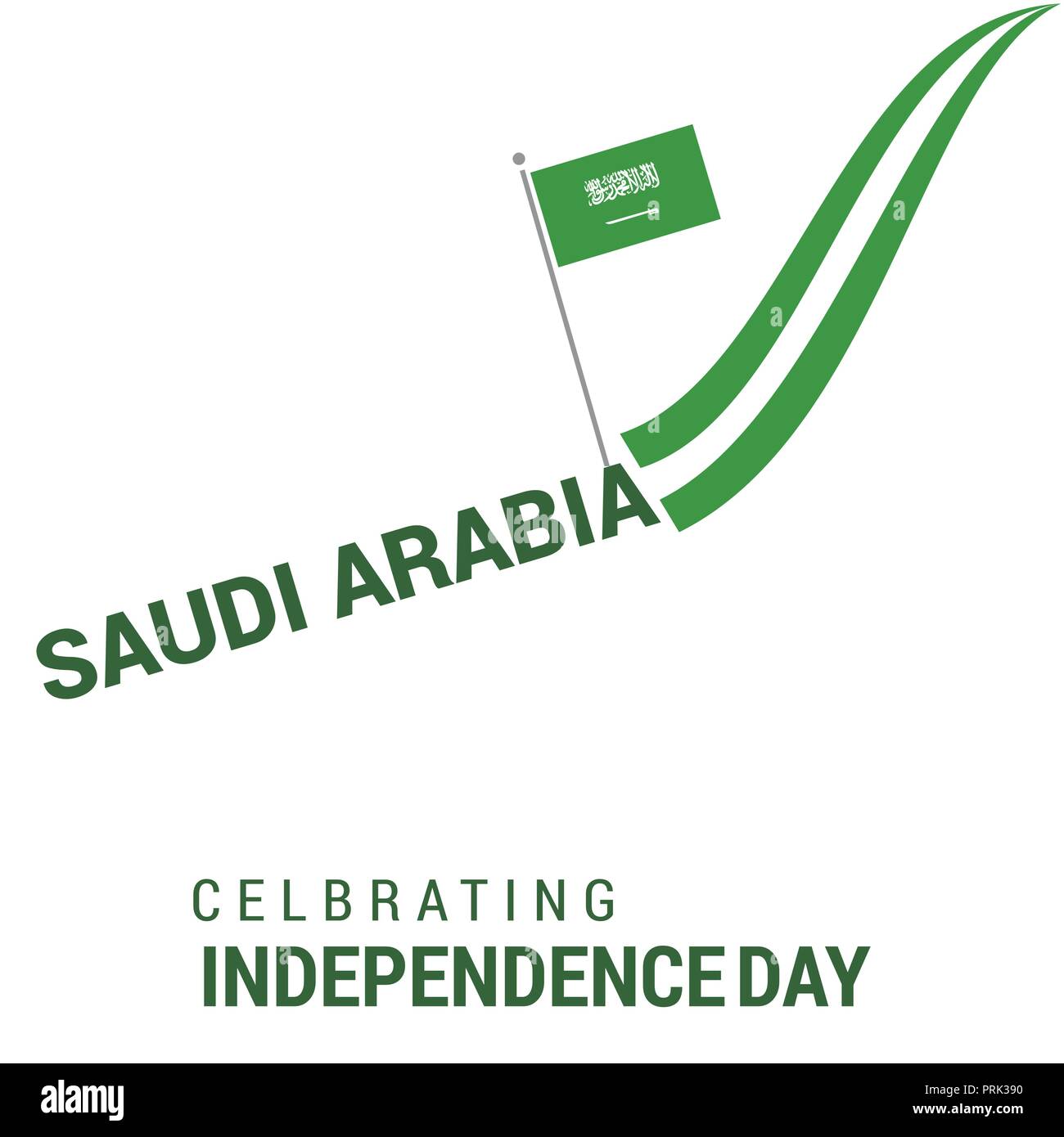 Saudia Arabia Independence Day Design Card Vector Stock Vector Image