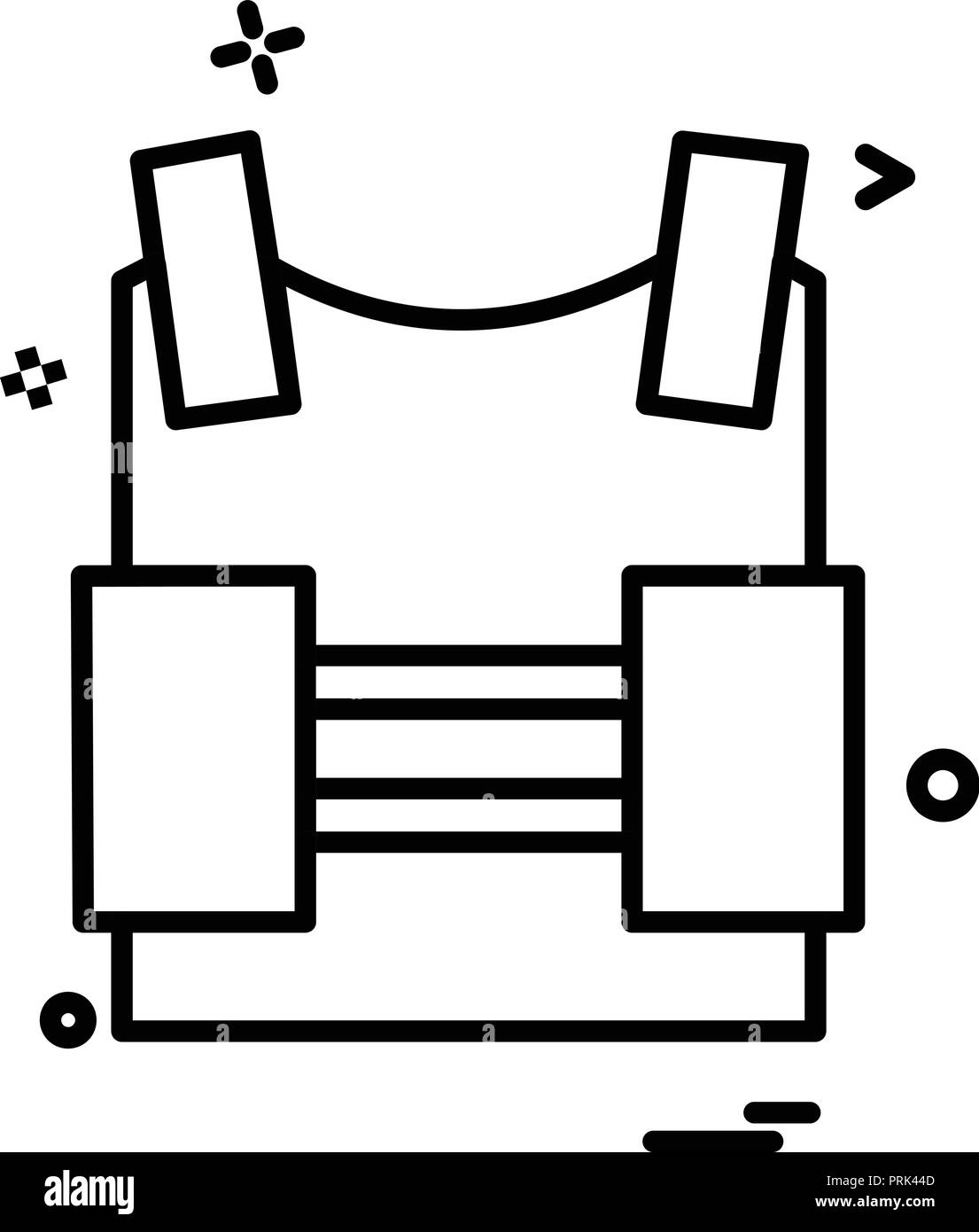 bulletproof vest protection revolution vest icon vector design Stock