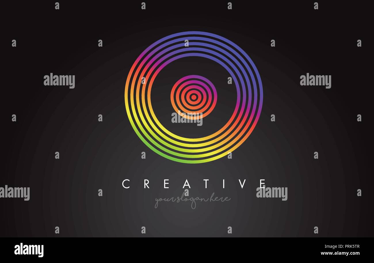 O Letter Logo Design with Colorful Rainbow Circular Shapes. Vigrant ...