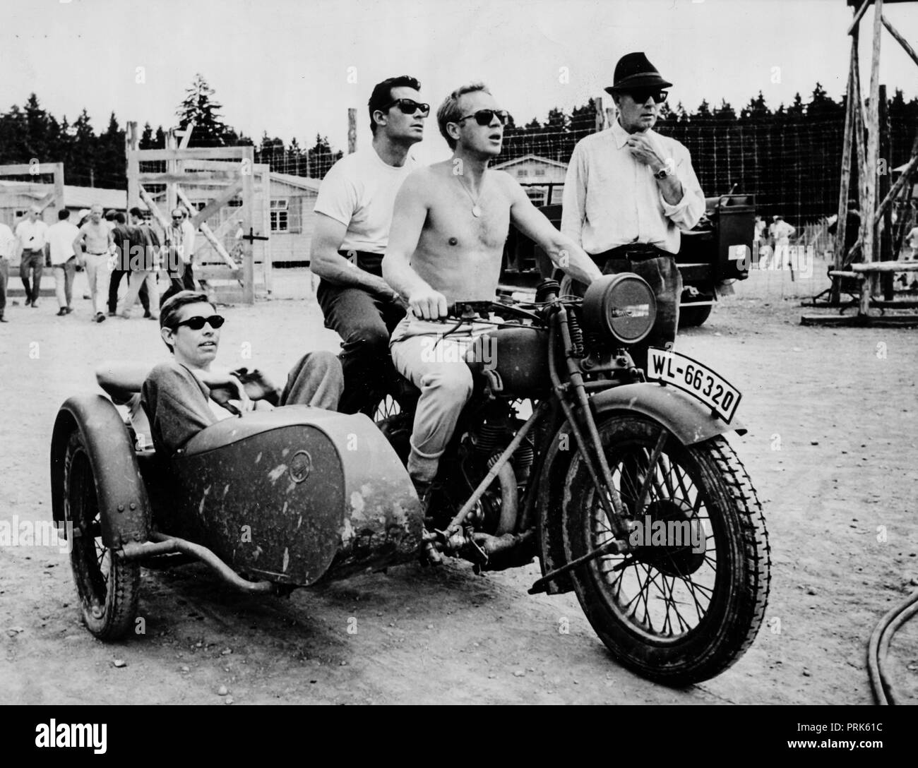 steve mcqueen, james coburn, james garner, the great escape, 1963 Stock Photo