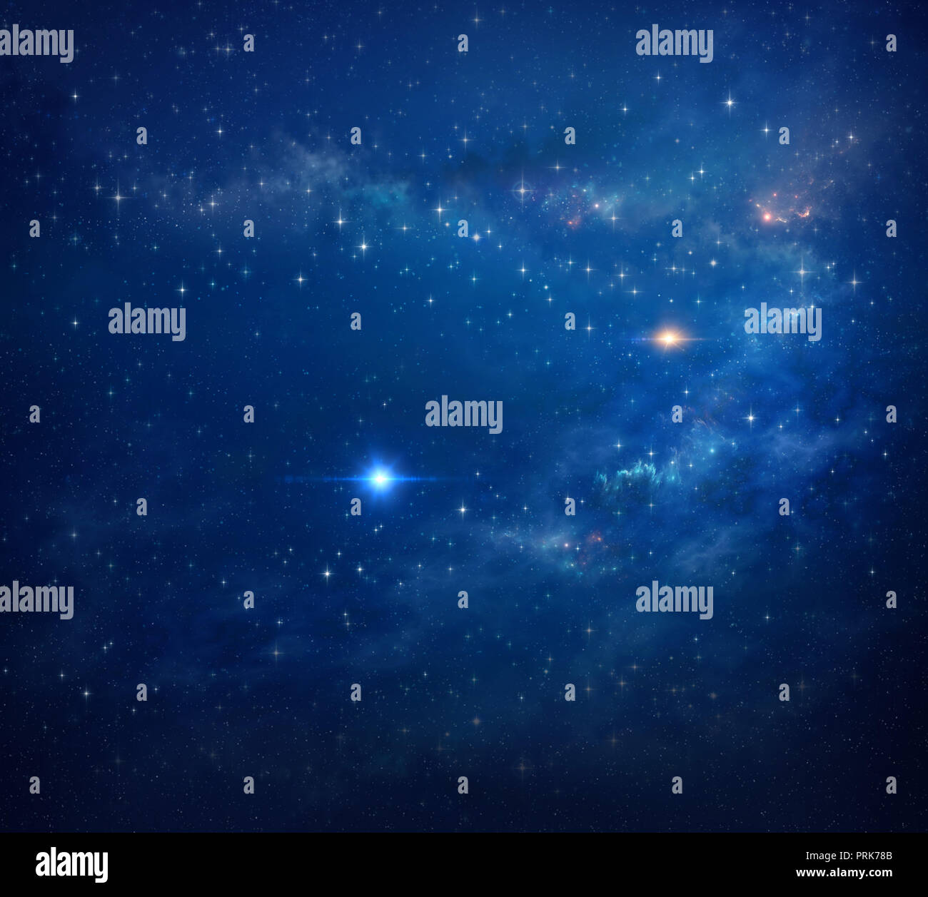 Galaxy and star clusters in deep space. High definition constellations background. Stock Photo