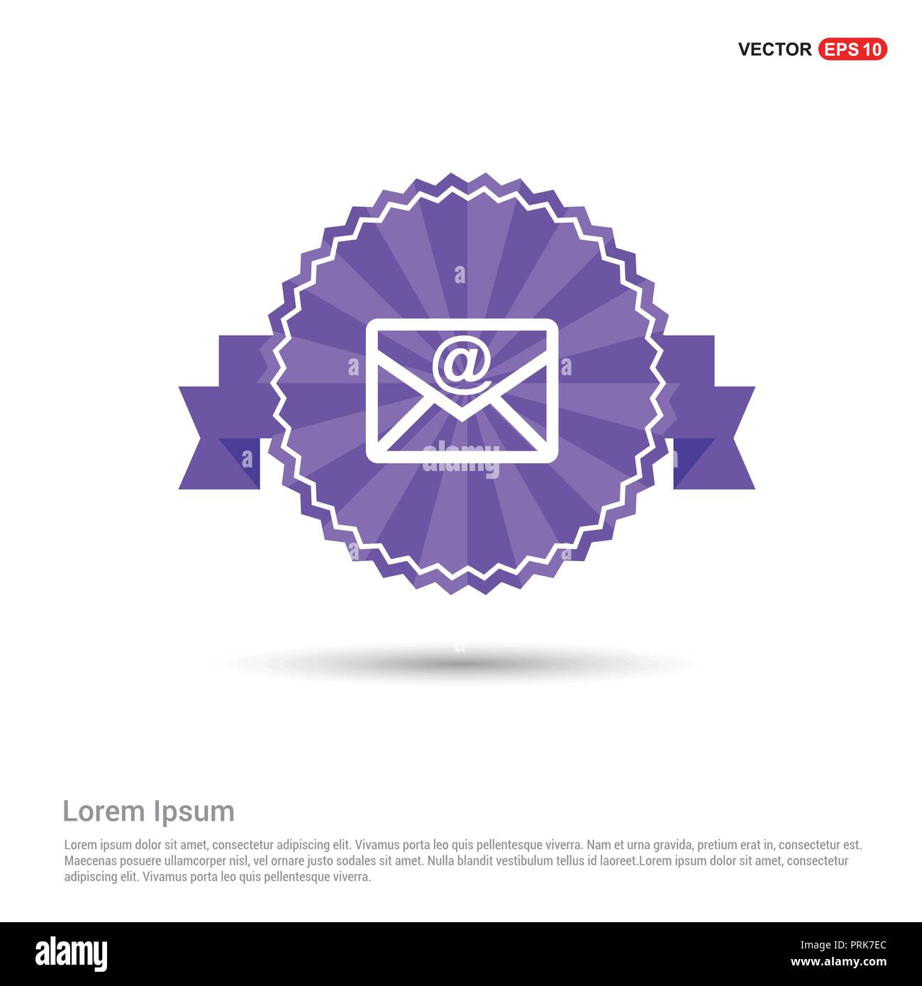 e-mail icon - Purple Ribbon banner Stock Vector