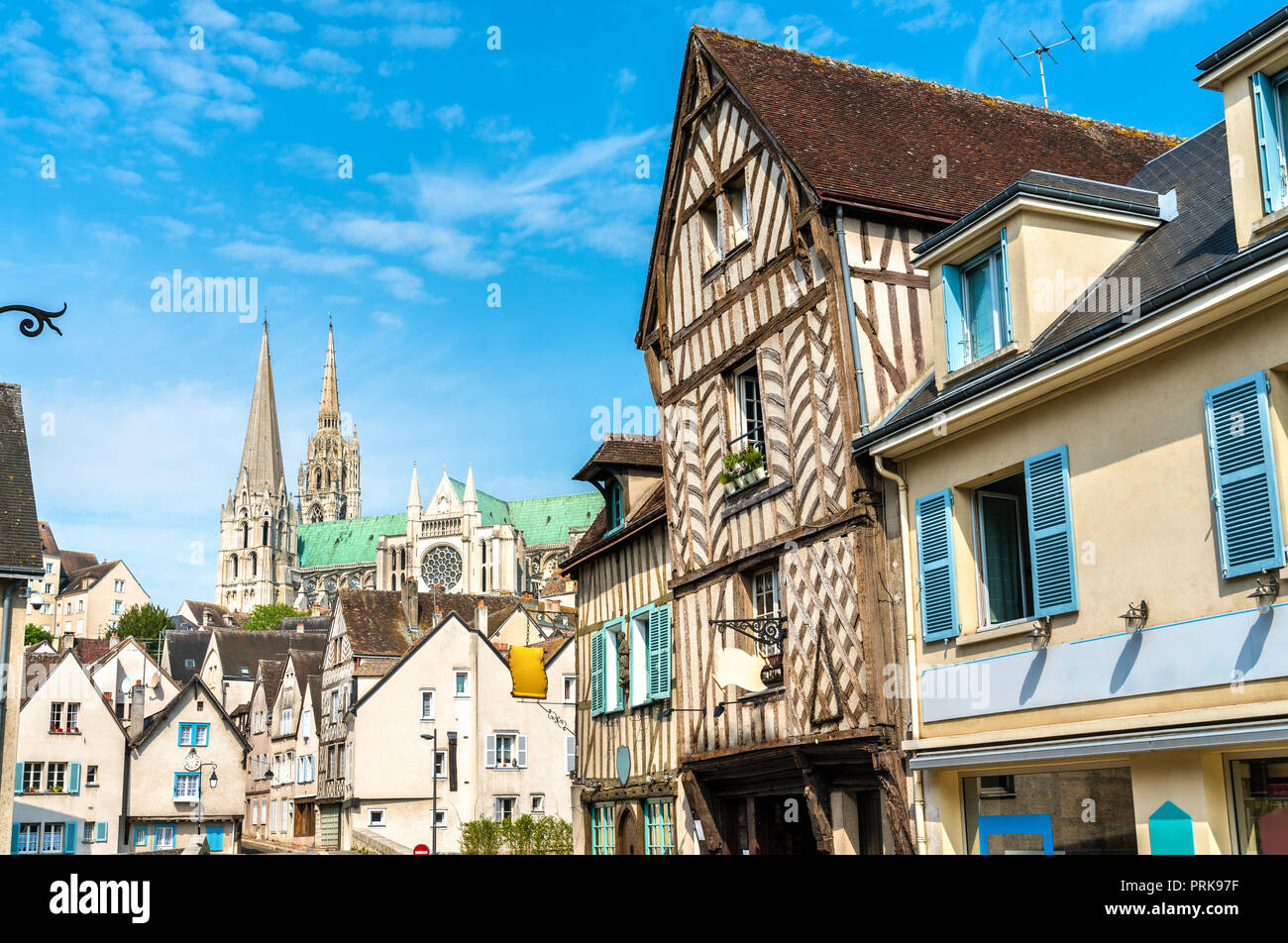 Traditional houses in Chartres, France Stock Photo Alamy