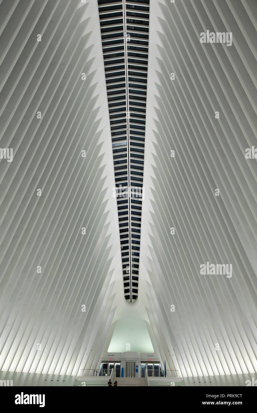 Inside the Oculus Train station, Downtown New York, Lower Manhattan, USA Stock Photo