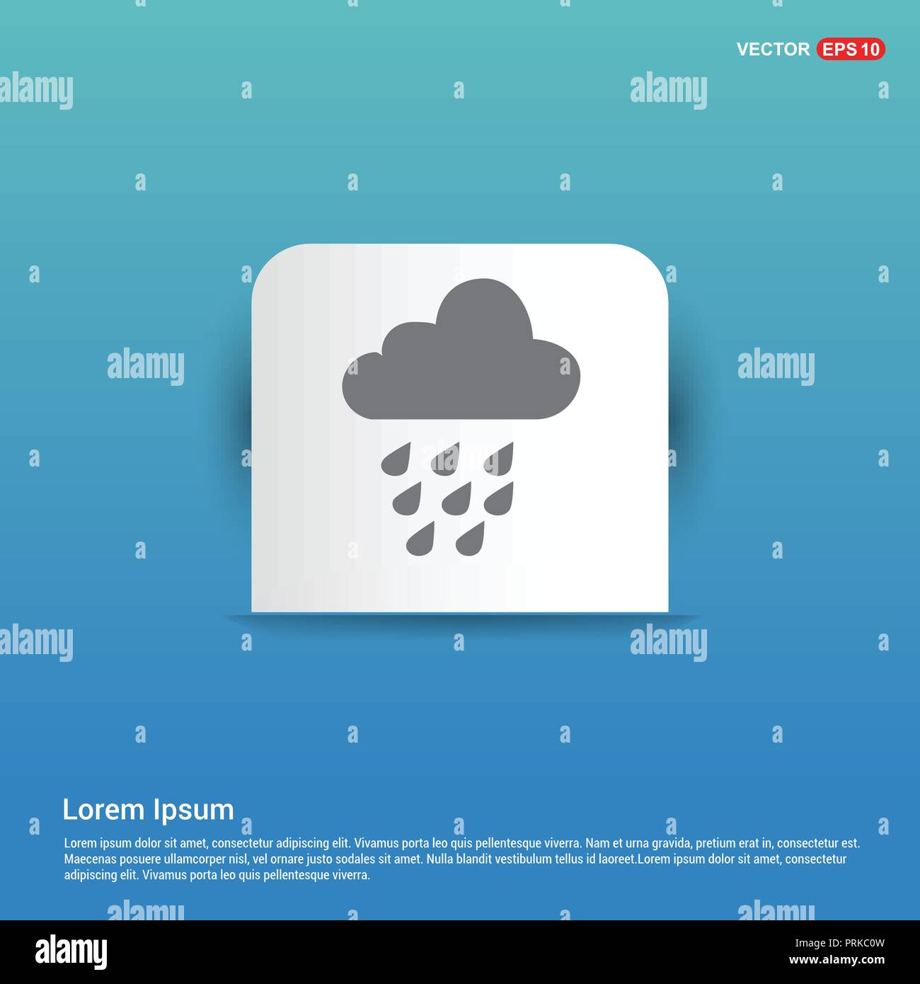 Cloud Raining Icon - Blue Sticker button Stock Vector Image & Art - Alamy