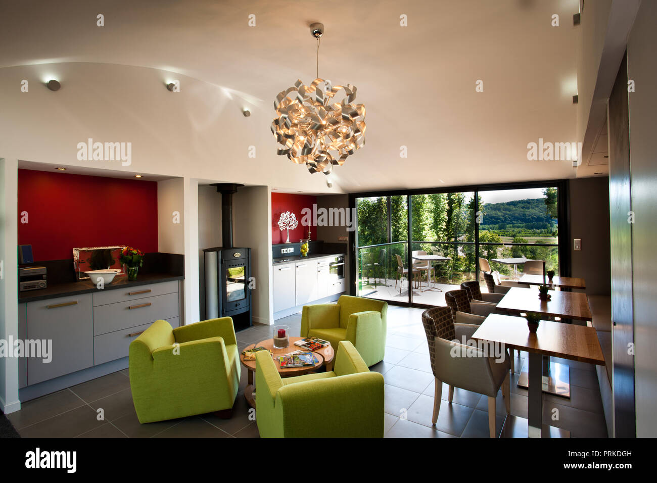 View of Stunning interior design apartment with modern furniture and great ...