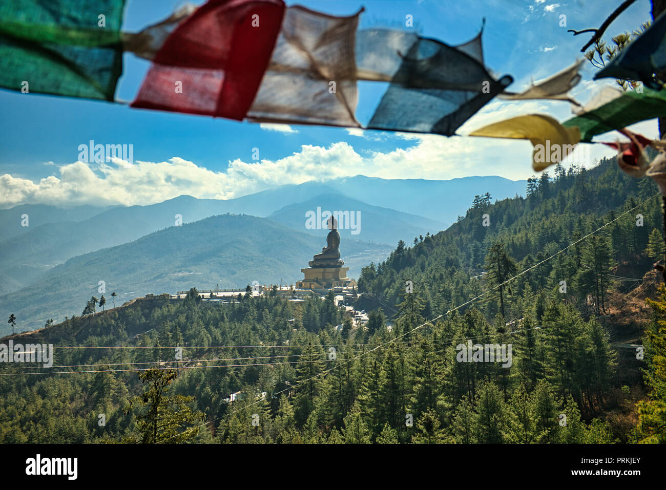 The Buddha Dordenma status in Thimphu is on of the biggest in the world Stock Photo