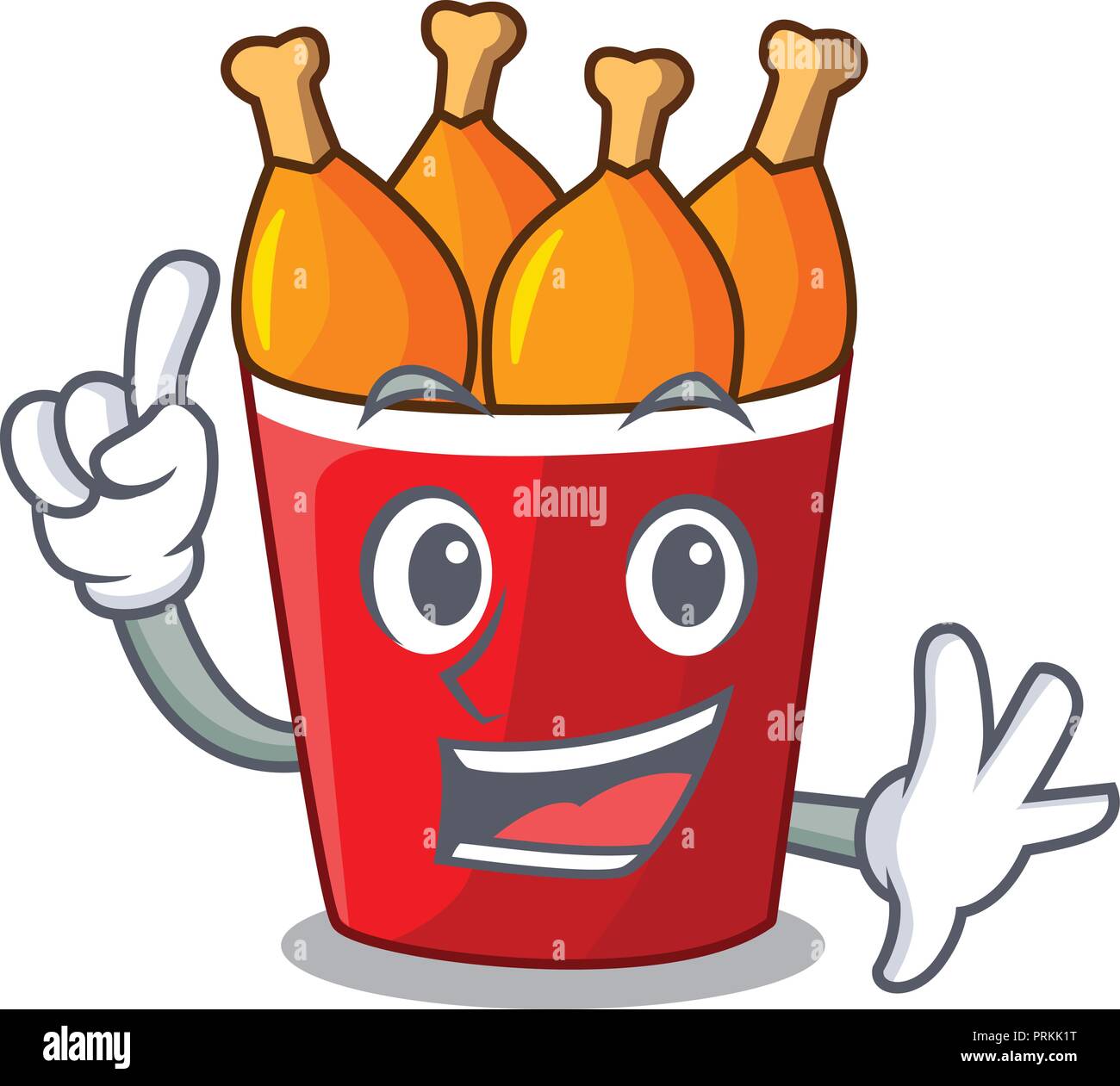 Finger fried chicken bucket isolated on mascot Stock Vector Image & Art