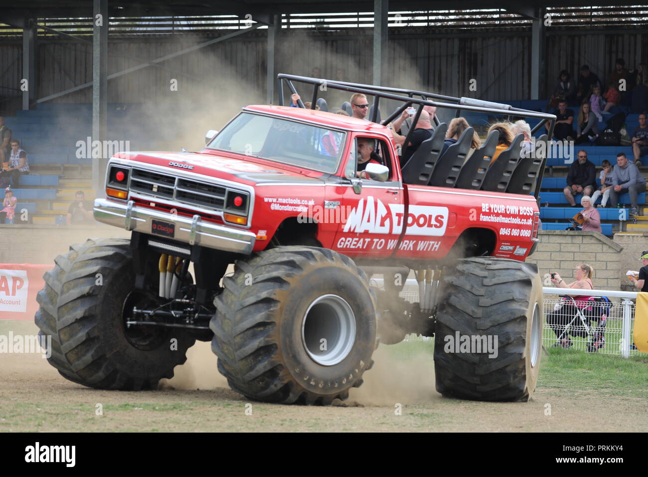 Monster trucks at Truckfest South East, held at the Royal Bath & West Showground in Shepton Mallett, Somerset.  Featuring: atmosphere Where: Shepton Mallet, Somerset, United Kingdom When: 02 Sep 2018 Credit: David Sims/WENN.com Stock Photo