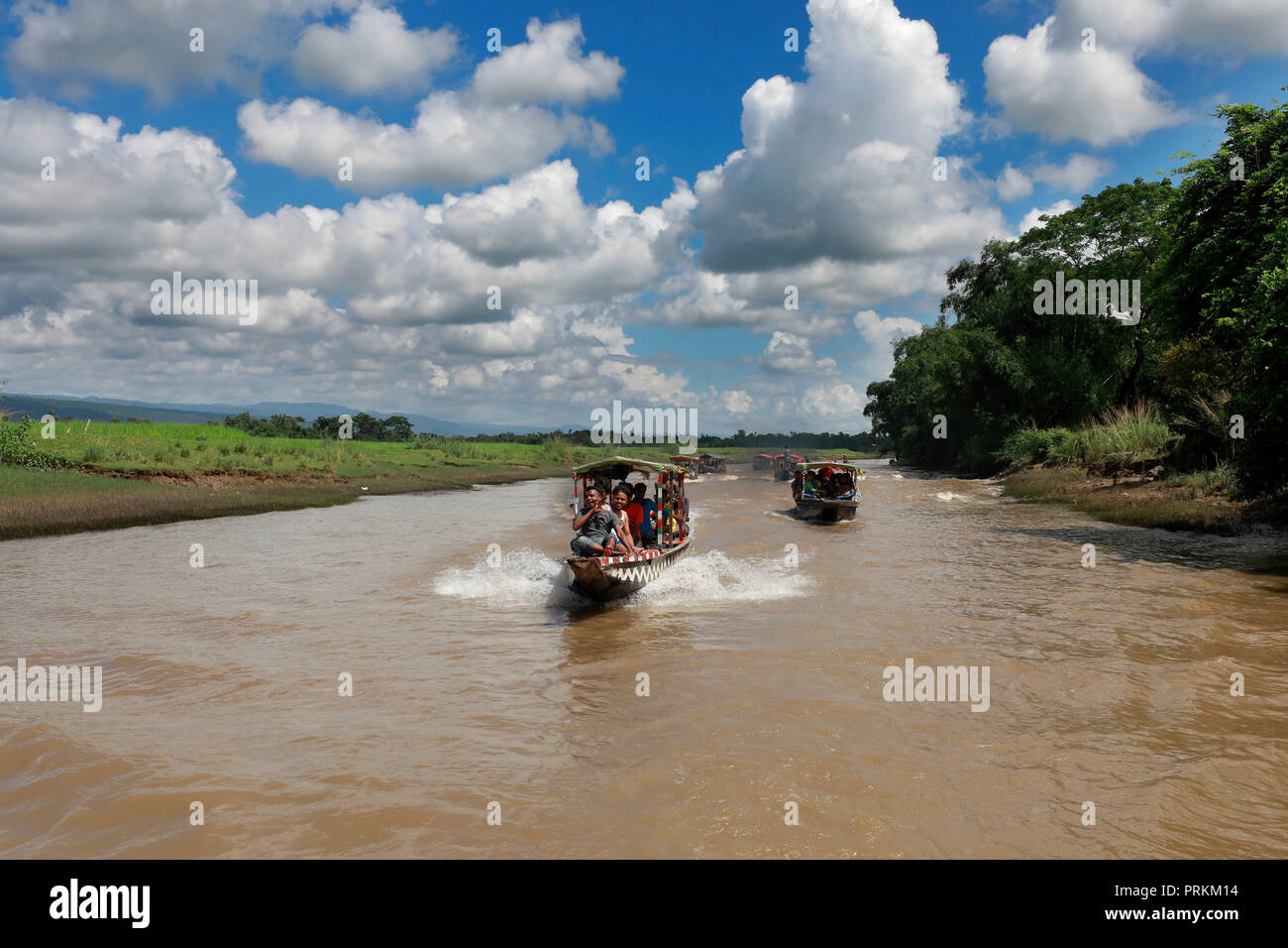 Sylhet, Bangladesh - September 22, 2018: Piyain River a trans-boundary river of India and Bangladesh. It is a tributary of the Surma River, which is o Stock Photo