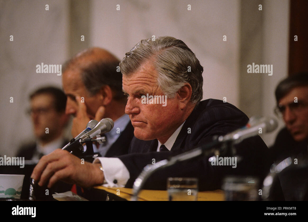 Senator Edward Kennedy questions Clarence Thomas at his confirmation