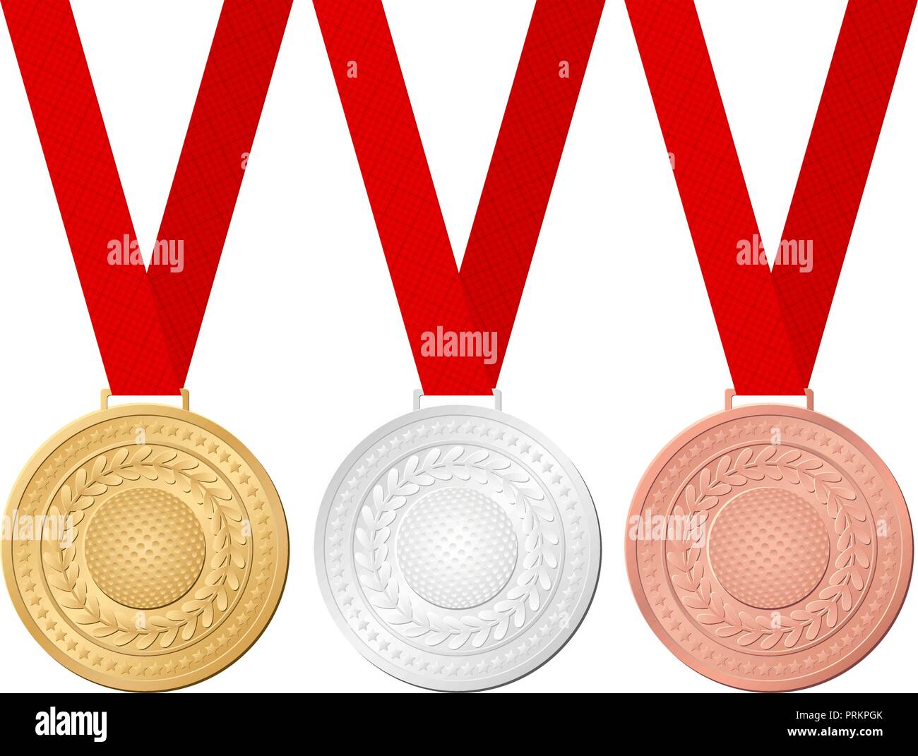 Medals golf isolated on a white background. Vector illustration. Stock Vector